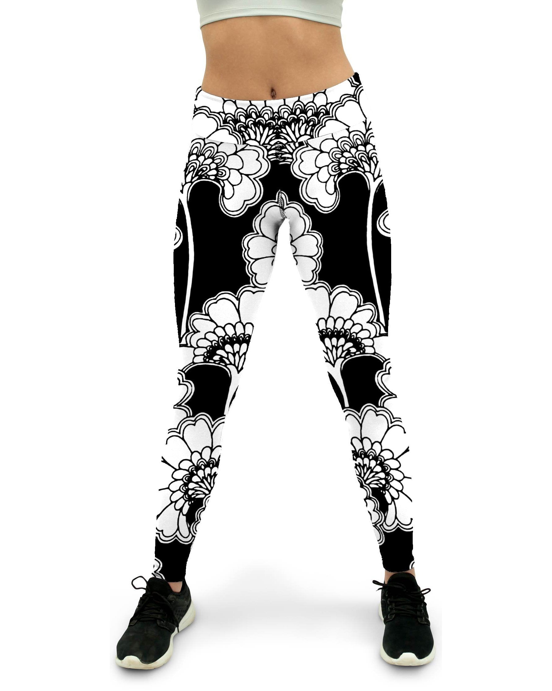Japanese Floral Yoga Pants Gearbunch