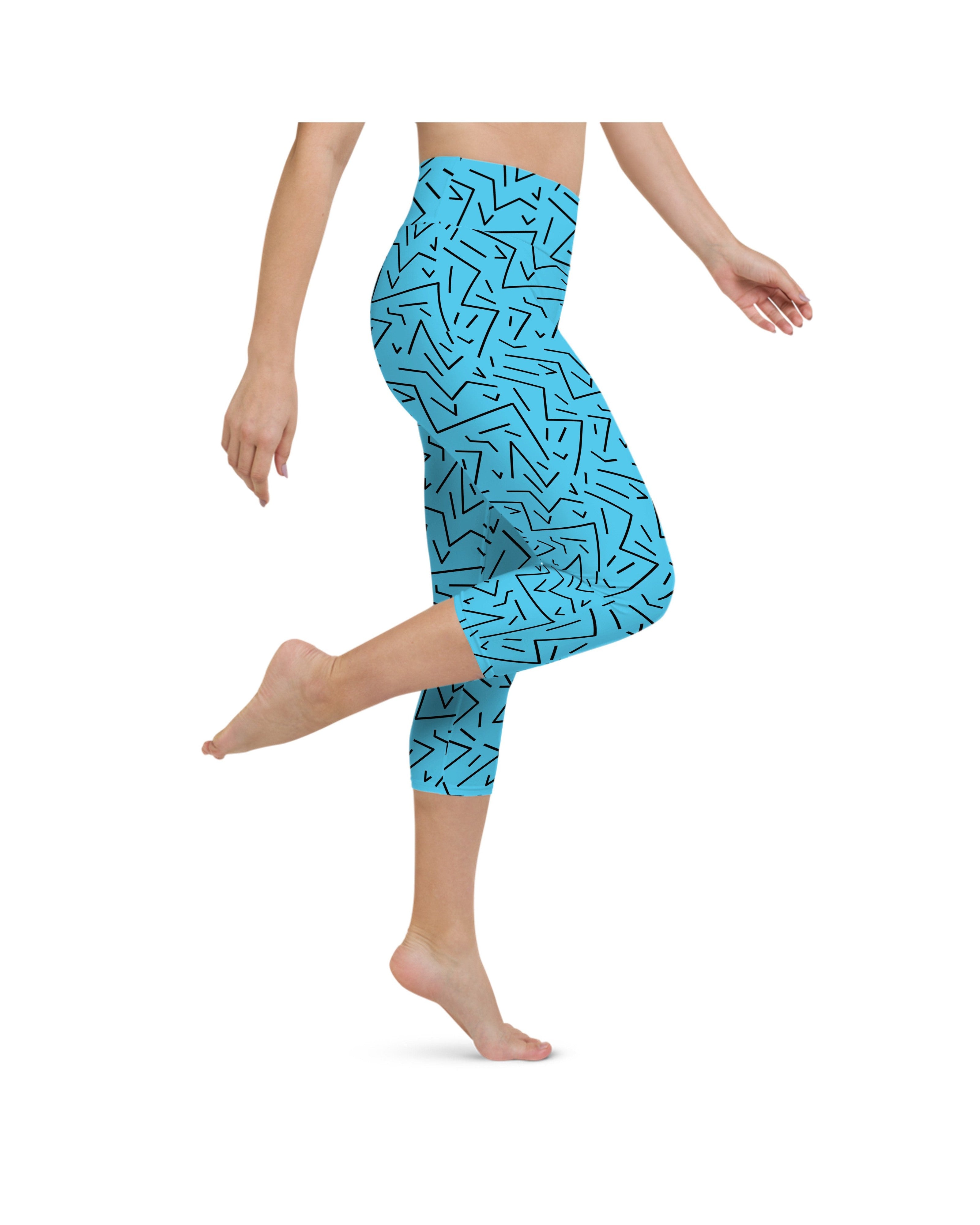 Aqua Black Line Yoga Capris Gearbunch