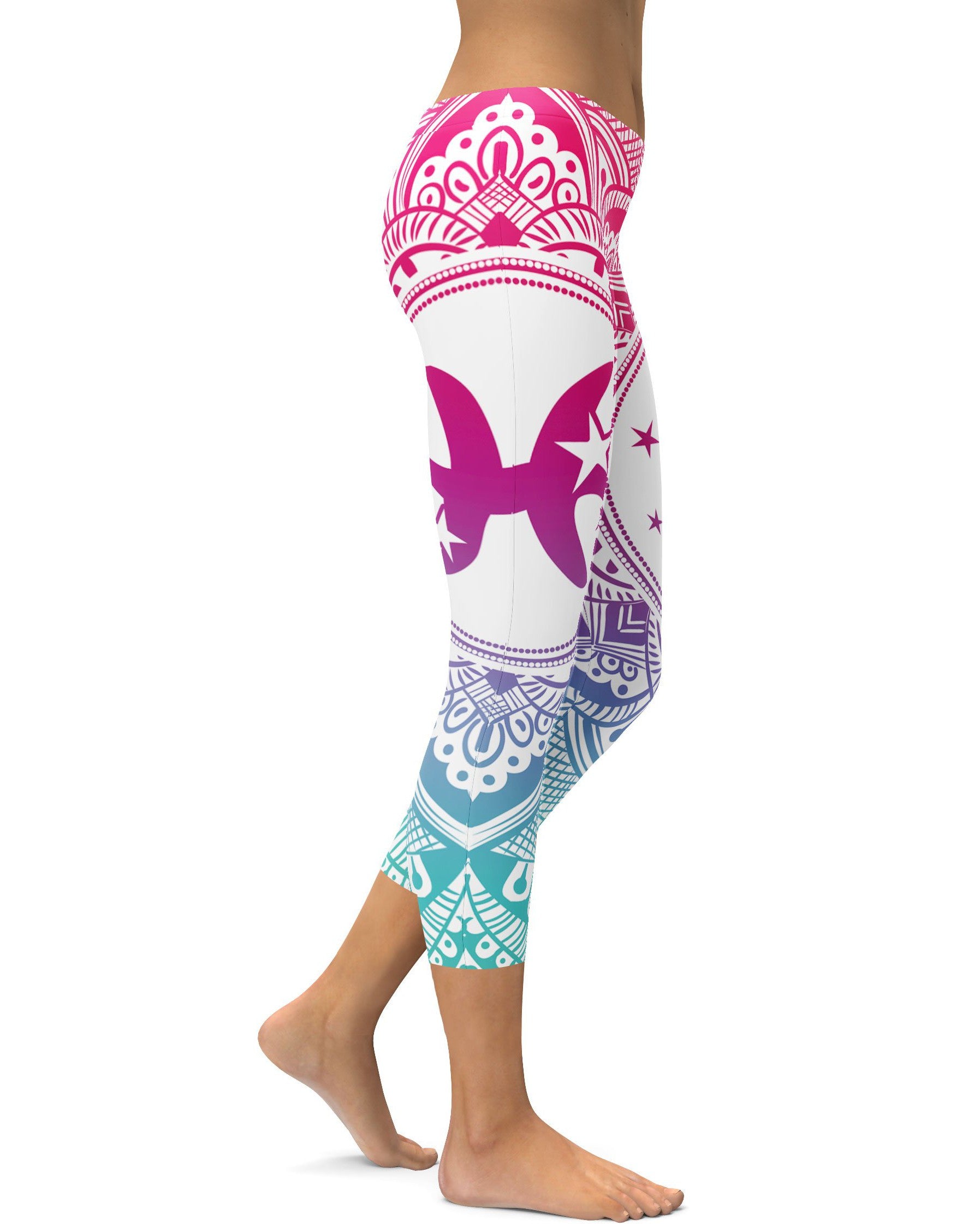 Bright Pisces Capris - GearBunch Leggings / Yoga Pants