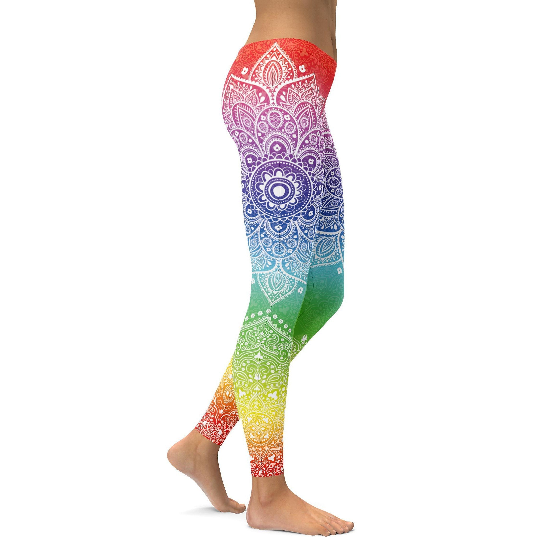 Rainbow Mandala Leggings - GearBunch Leggings / Yoga Pants