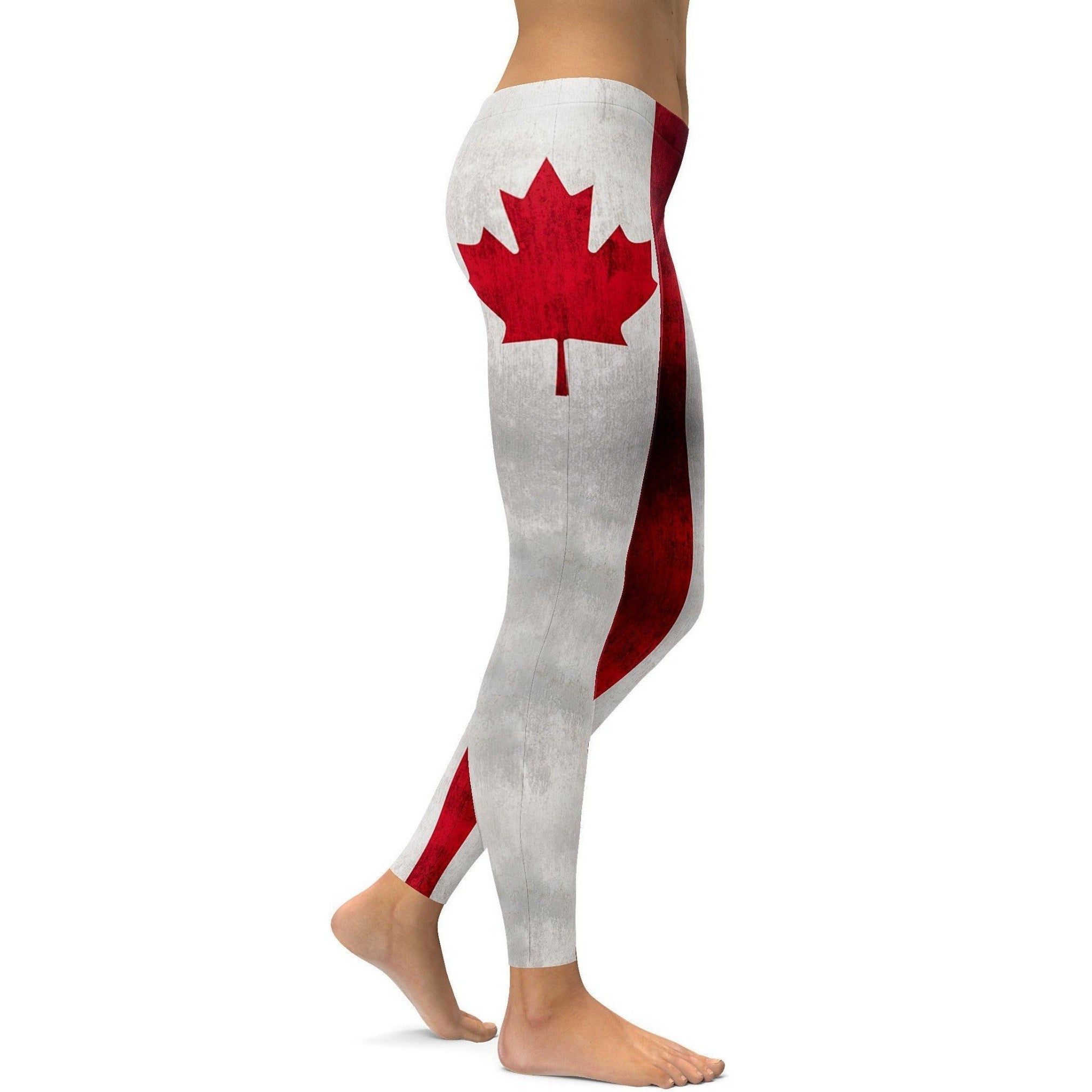 GearBunch | Grunge Canadian Flag Leggings 