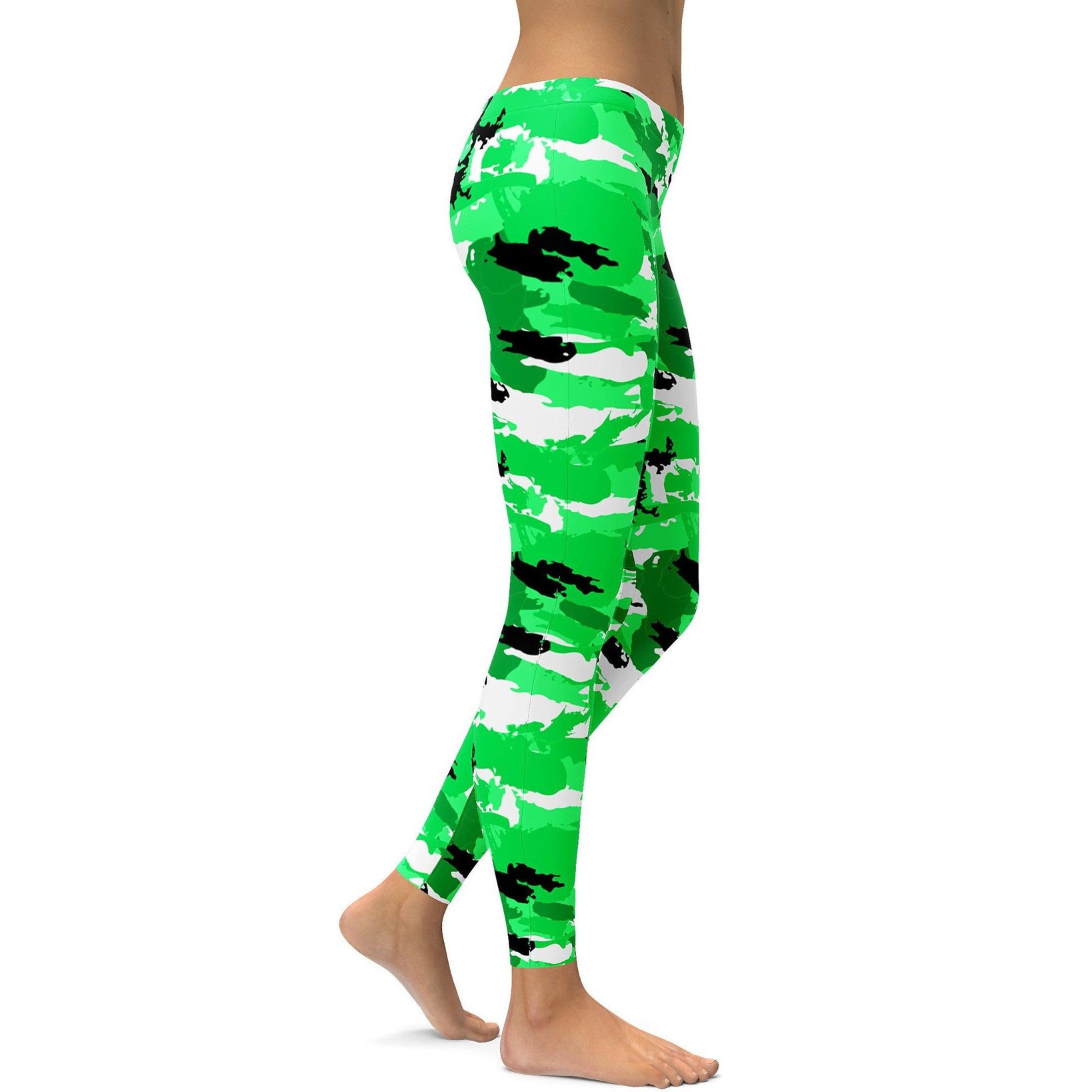 Lime Green Camo Leggings - GearBunch Leggings / Yoga Pants