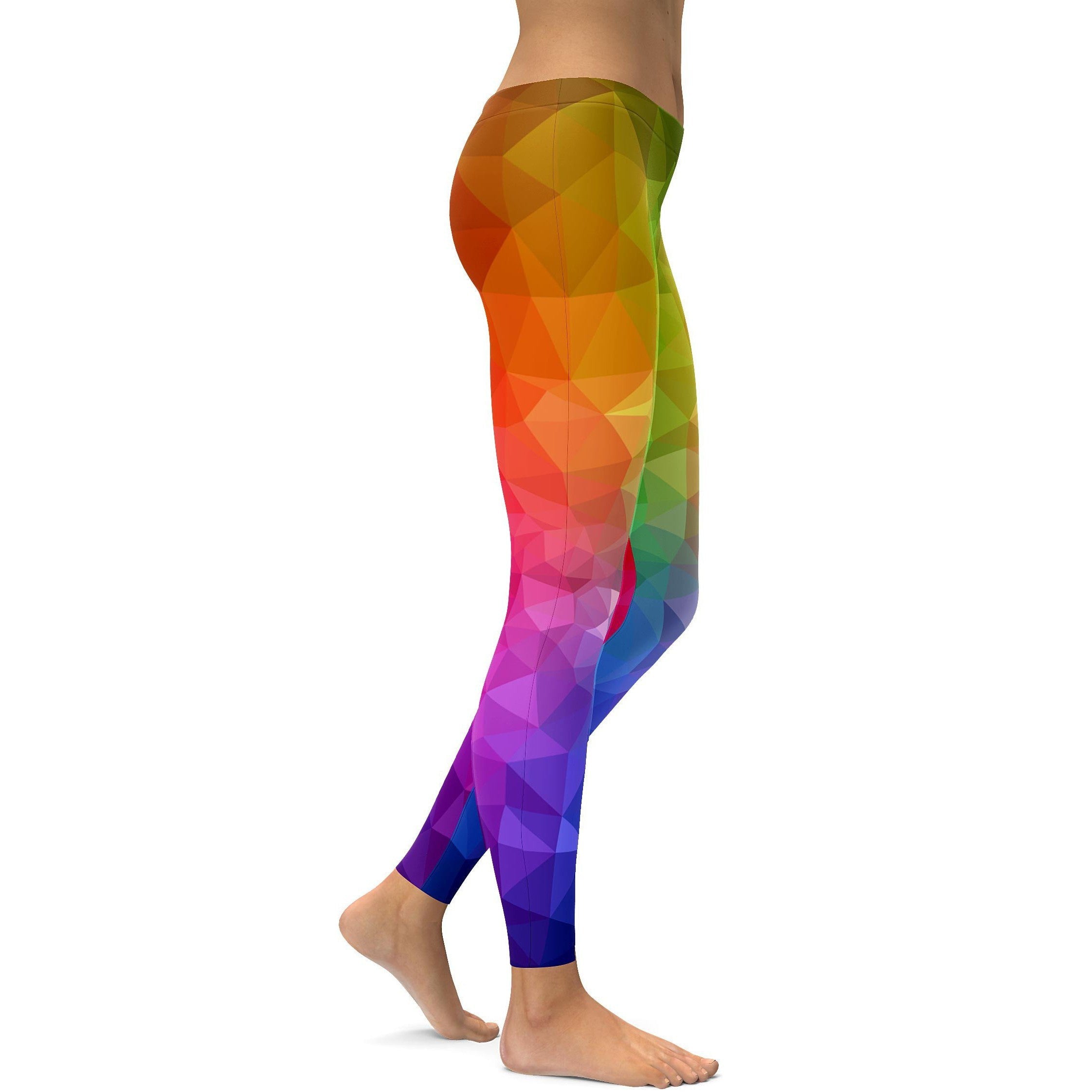 Rainbow Polygon Leggings - GearBunch Leggings / Yoga Pants