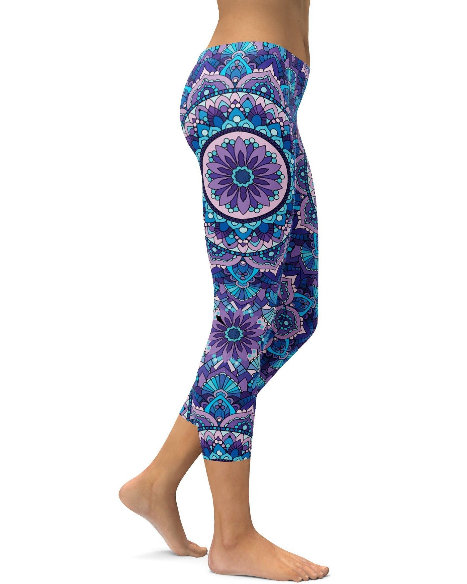 GearBunch | Colorful Blue Mandala Capris 