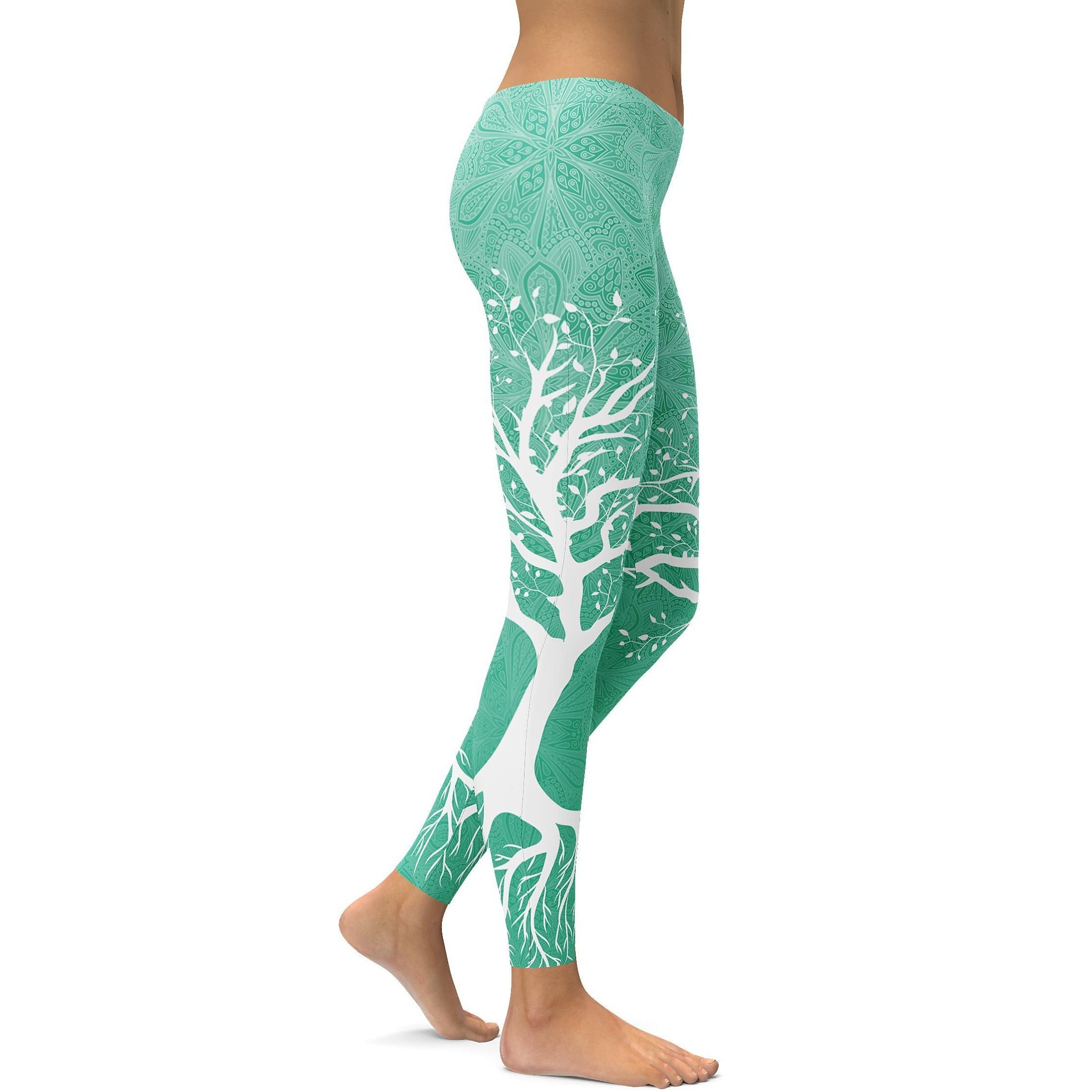 Mint Green Tree of Life Leggings