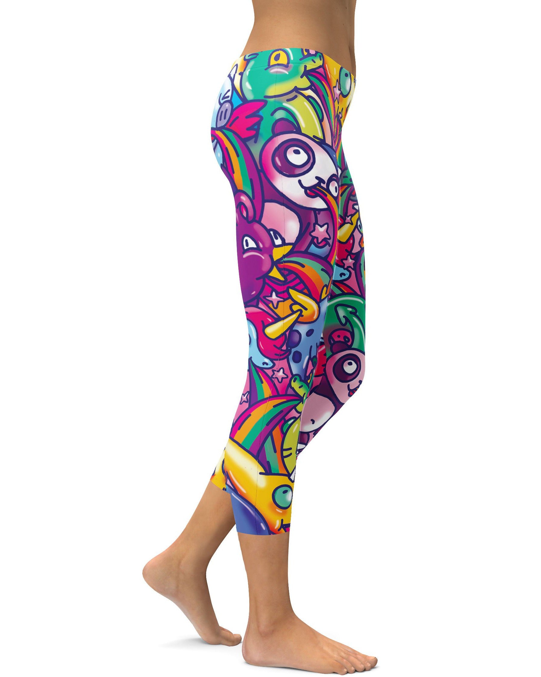 Vibrant Puking Animal Capris