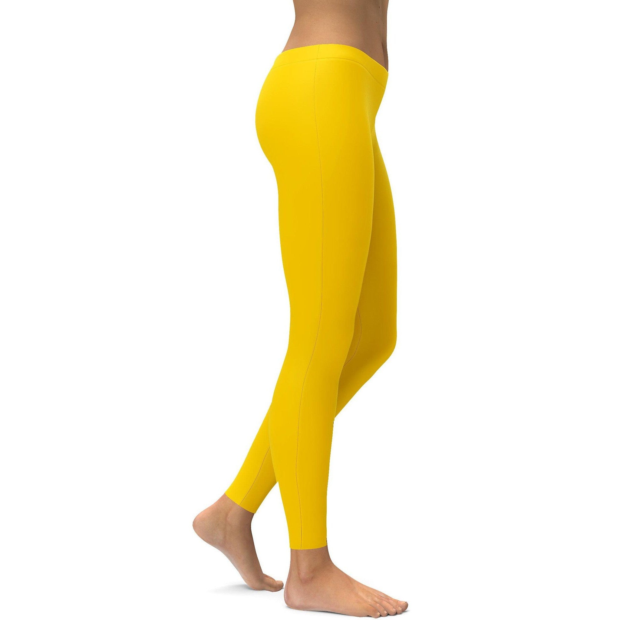 Solid Deep Yellow Leggings - GearBunch Leggings / Yoga Pants