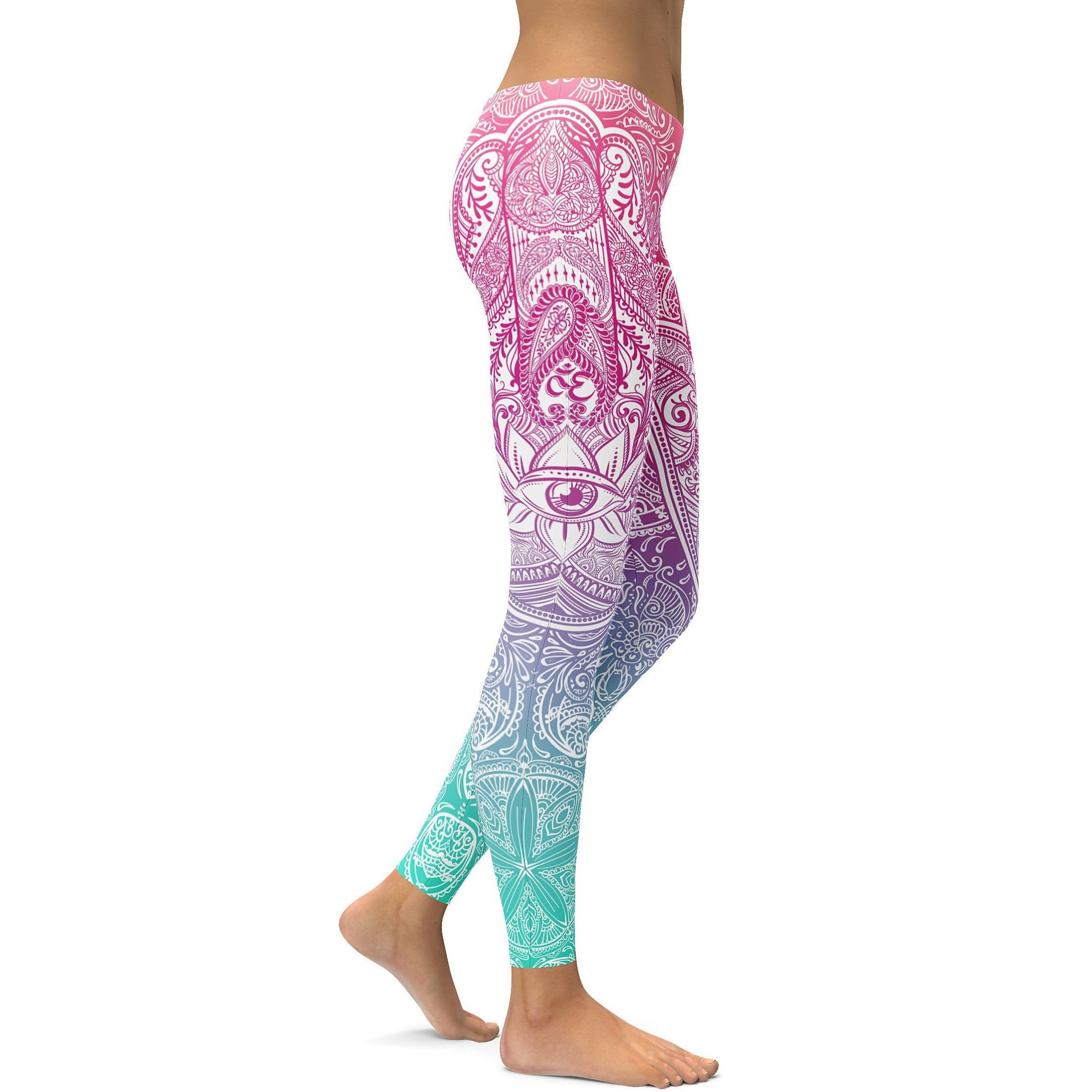 Bright Hamsa Leggings - GearBunch Leggings / Yoga Pants