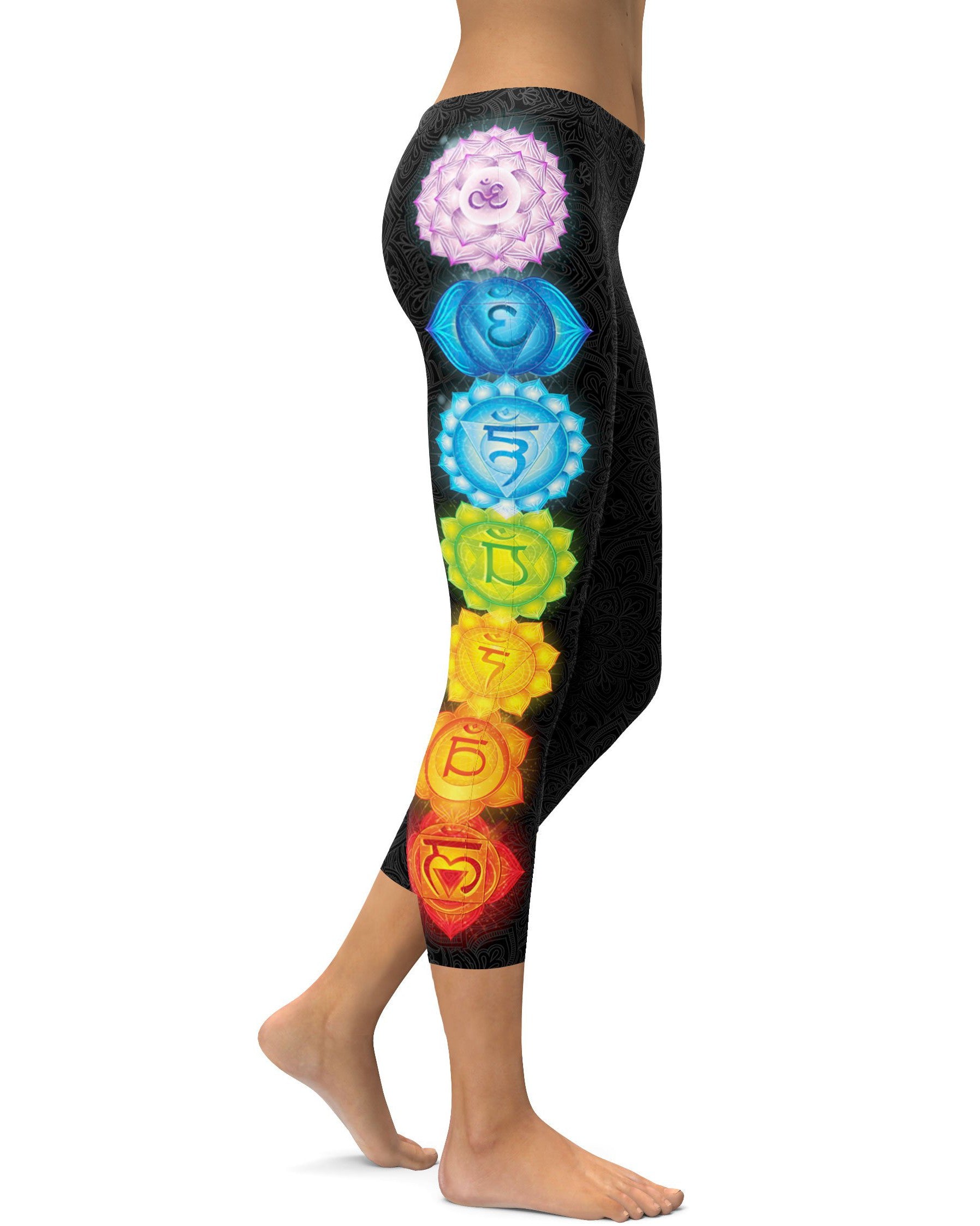 Chakras Capris - GearBunch Leggings / Yoga Pants