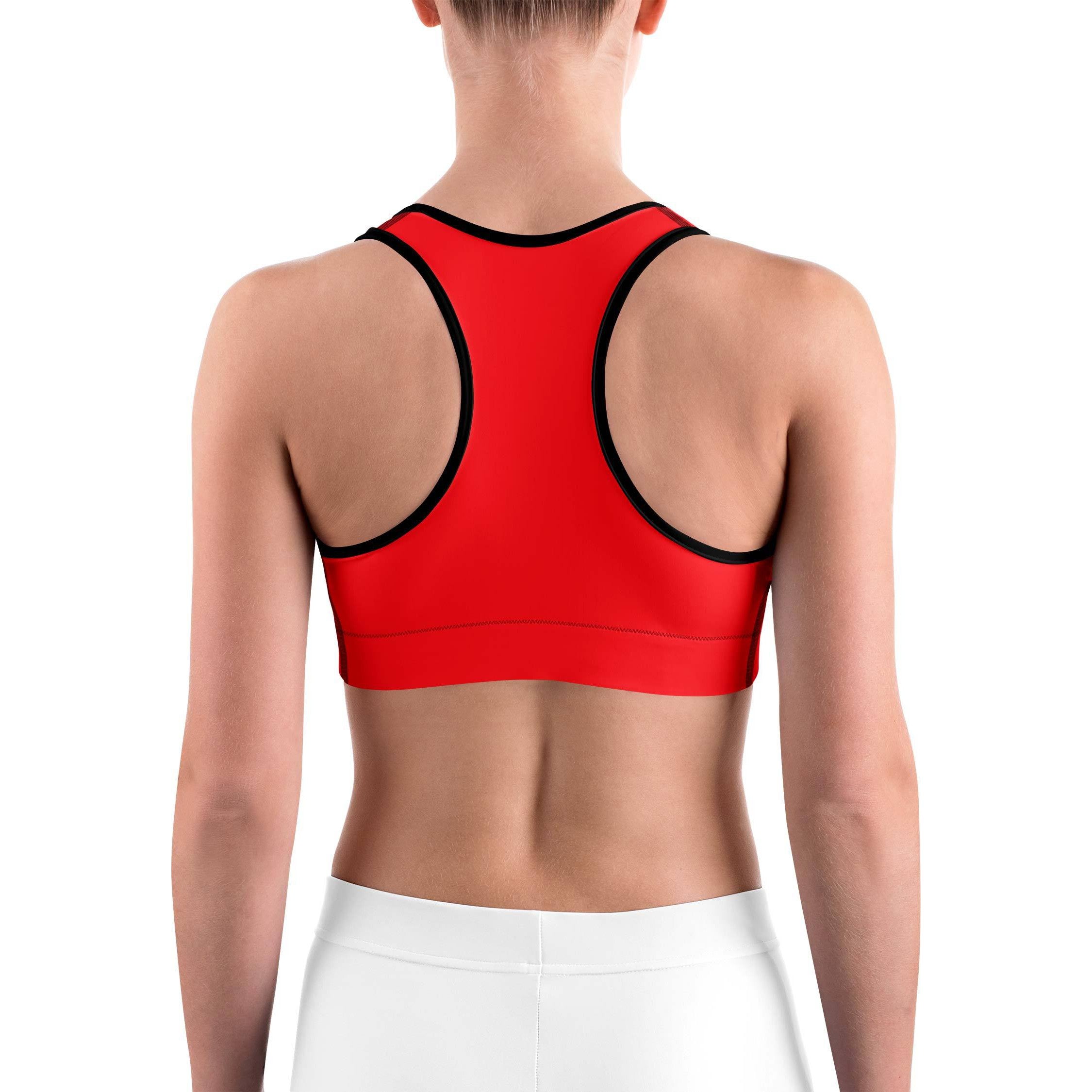 Solid Hot Red Sports Bra