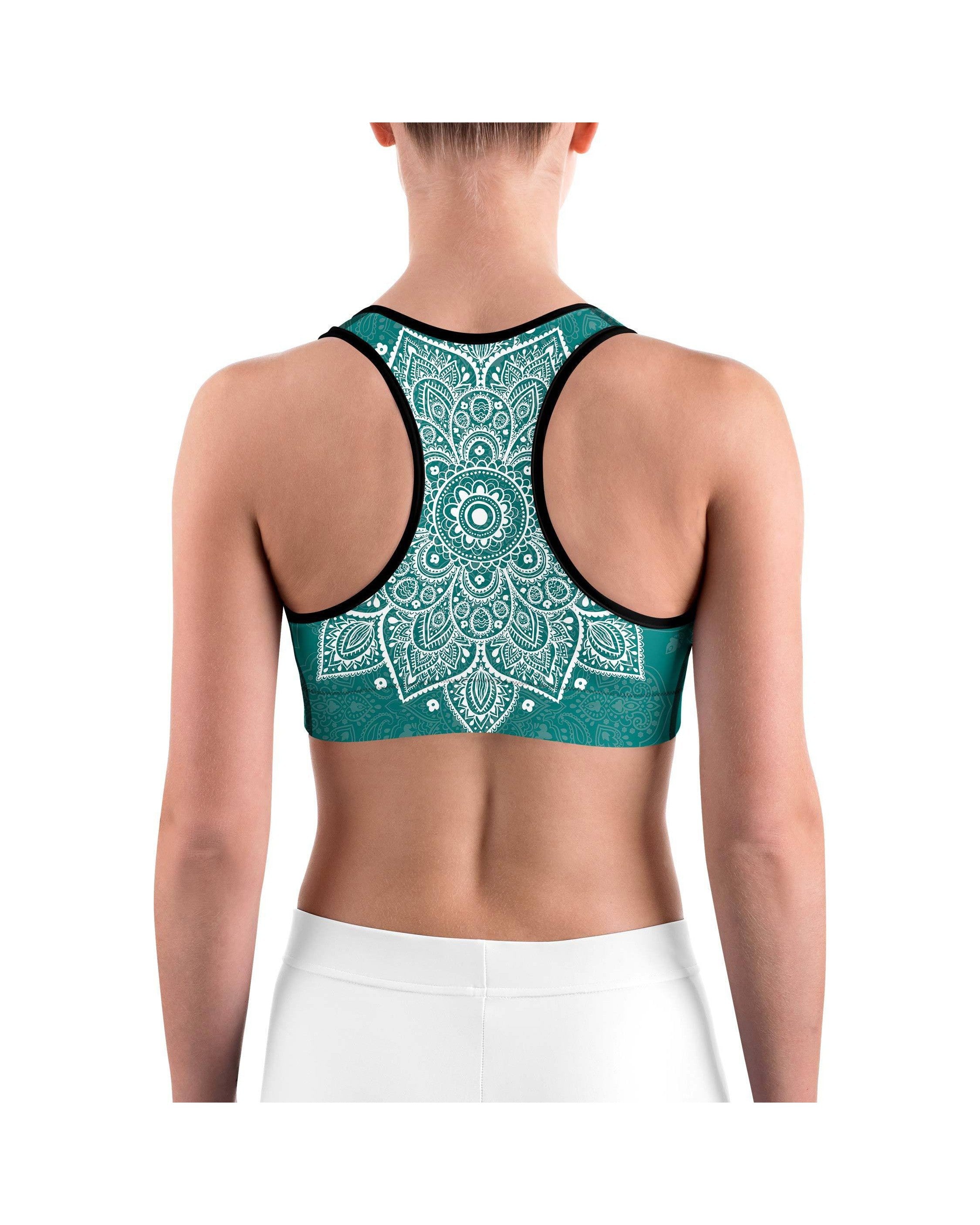 Teal Mandala Sports bra