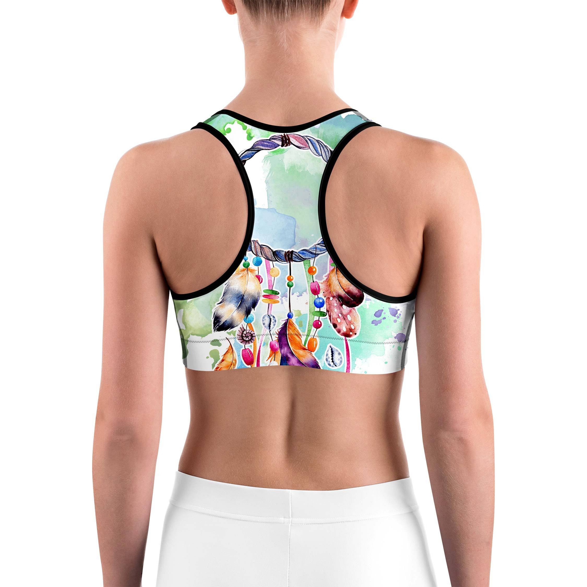 Watercolor Dreamcatcher Sports bra