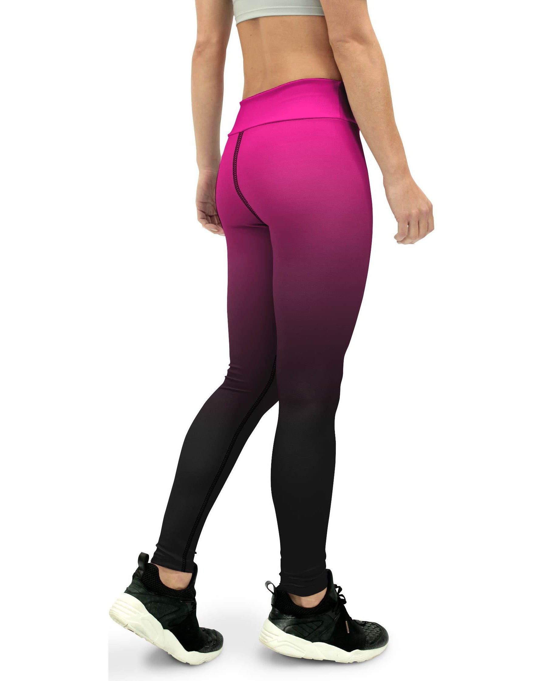 Ombre Pink to Black Yoga Pants