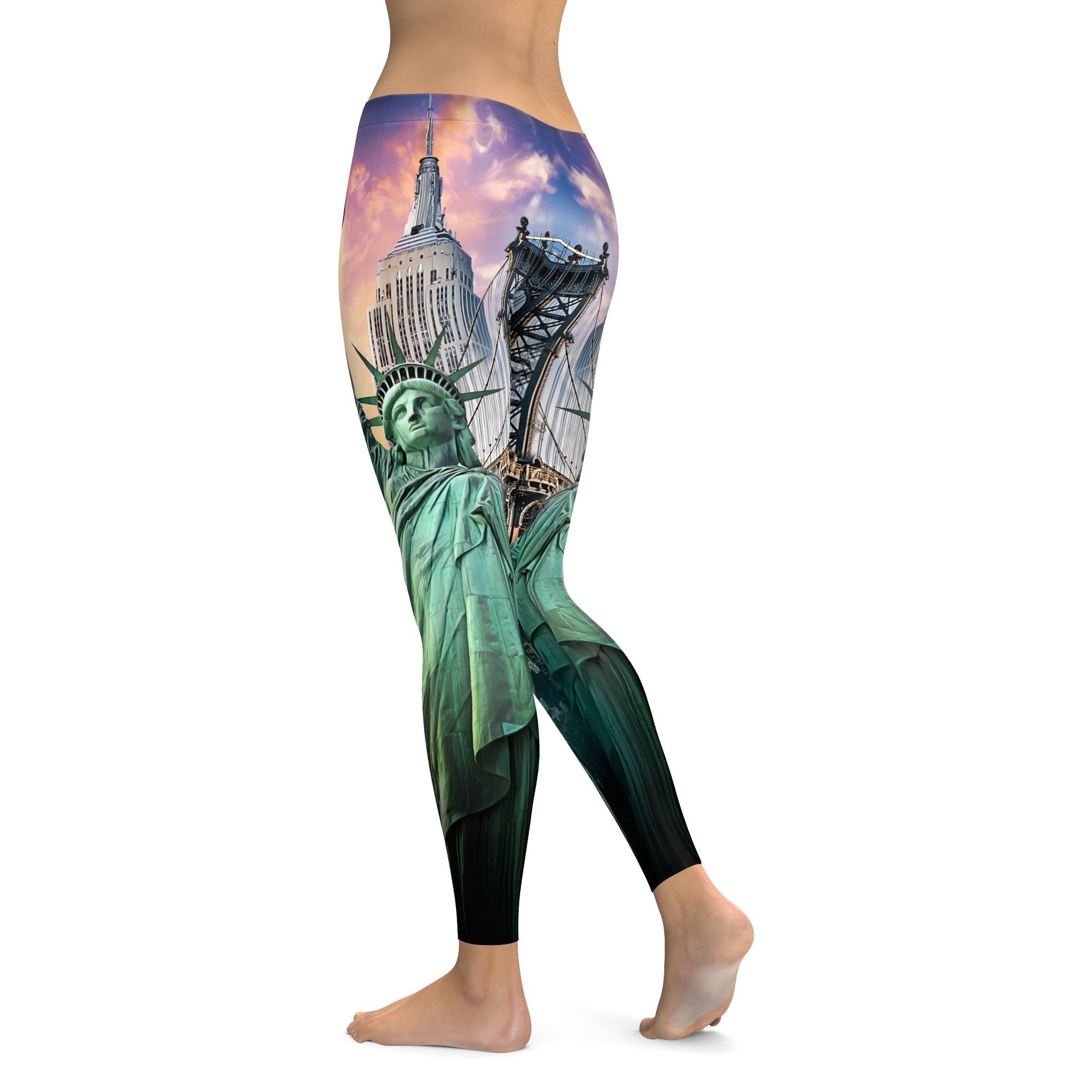 NYC Statue of Liberty Leggings - GearBunch Leggings / Yoga Pants