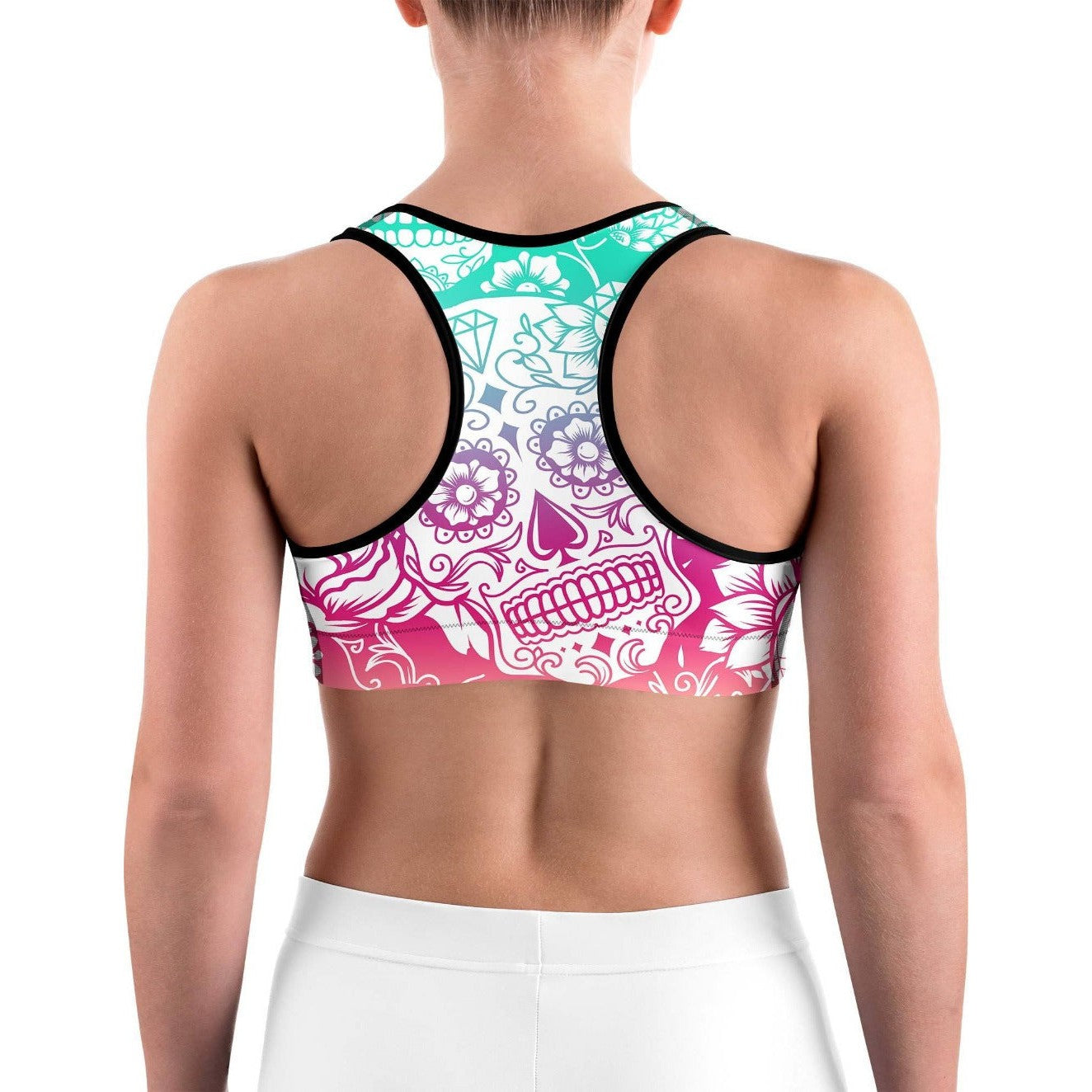 GearBunch | Bright Sugar Skull Sports bra