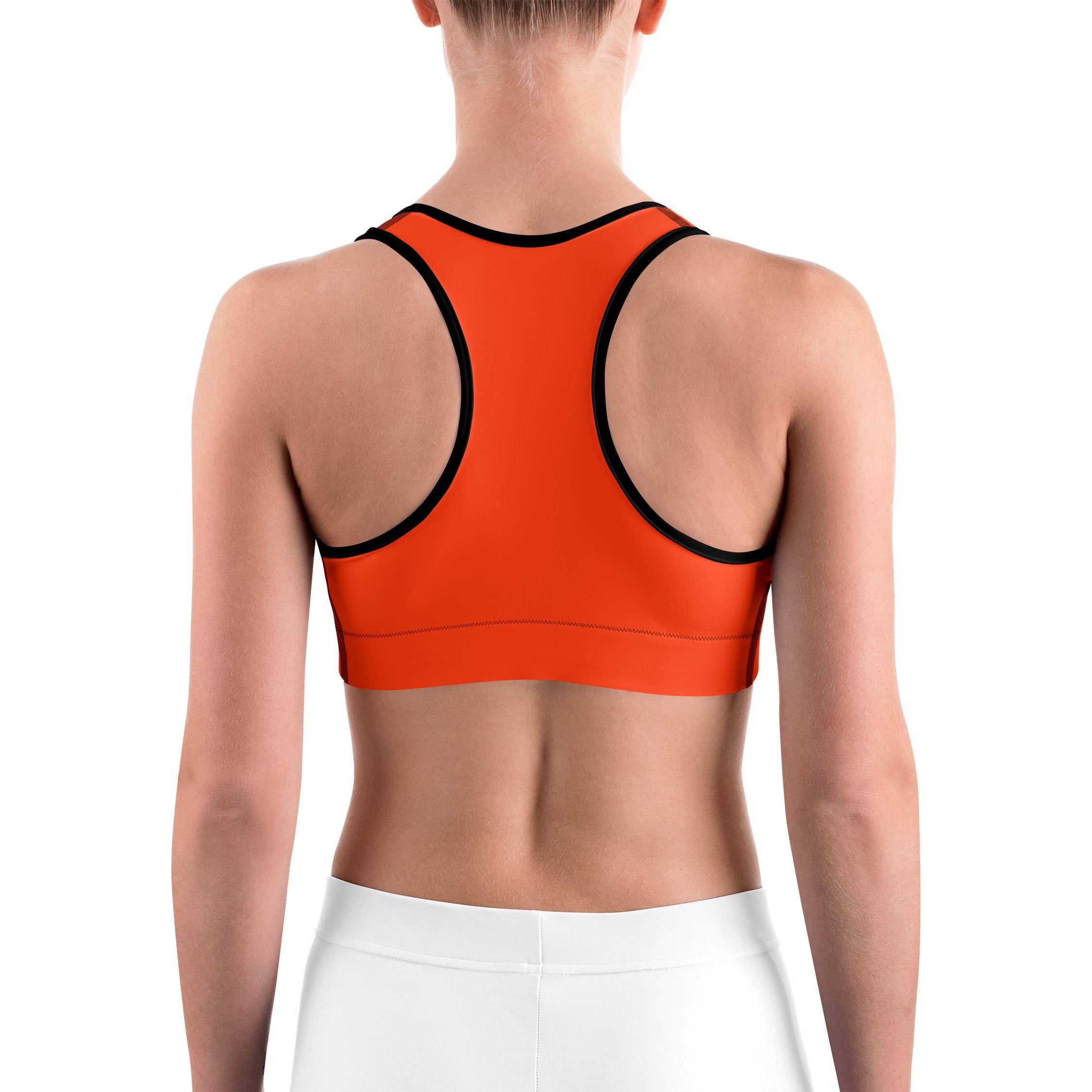 Solid Hot Orange Sports bra