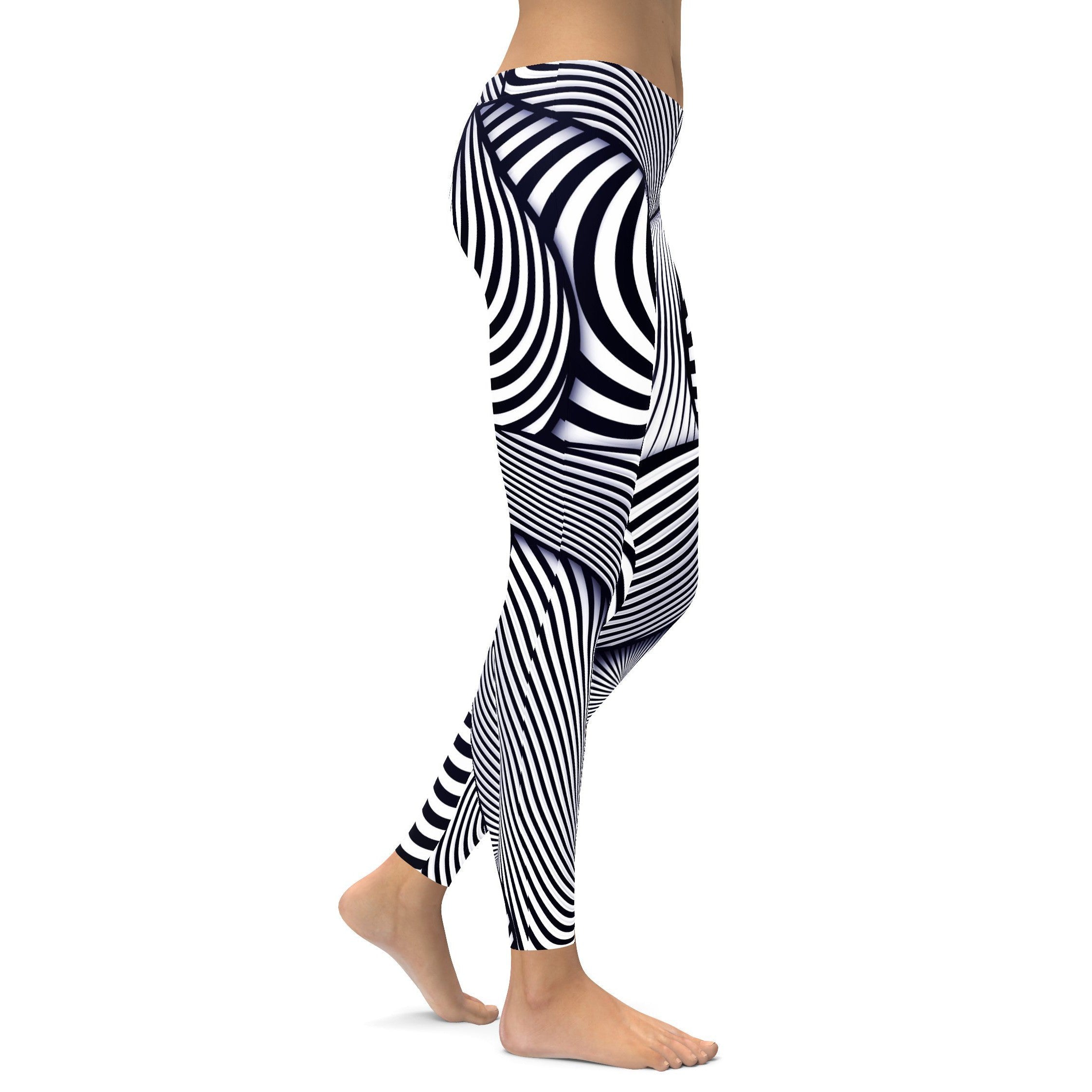 Optical Illusion Stripes Leggings