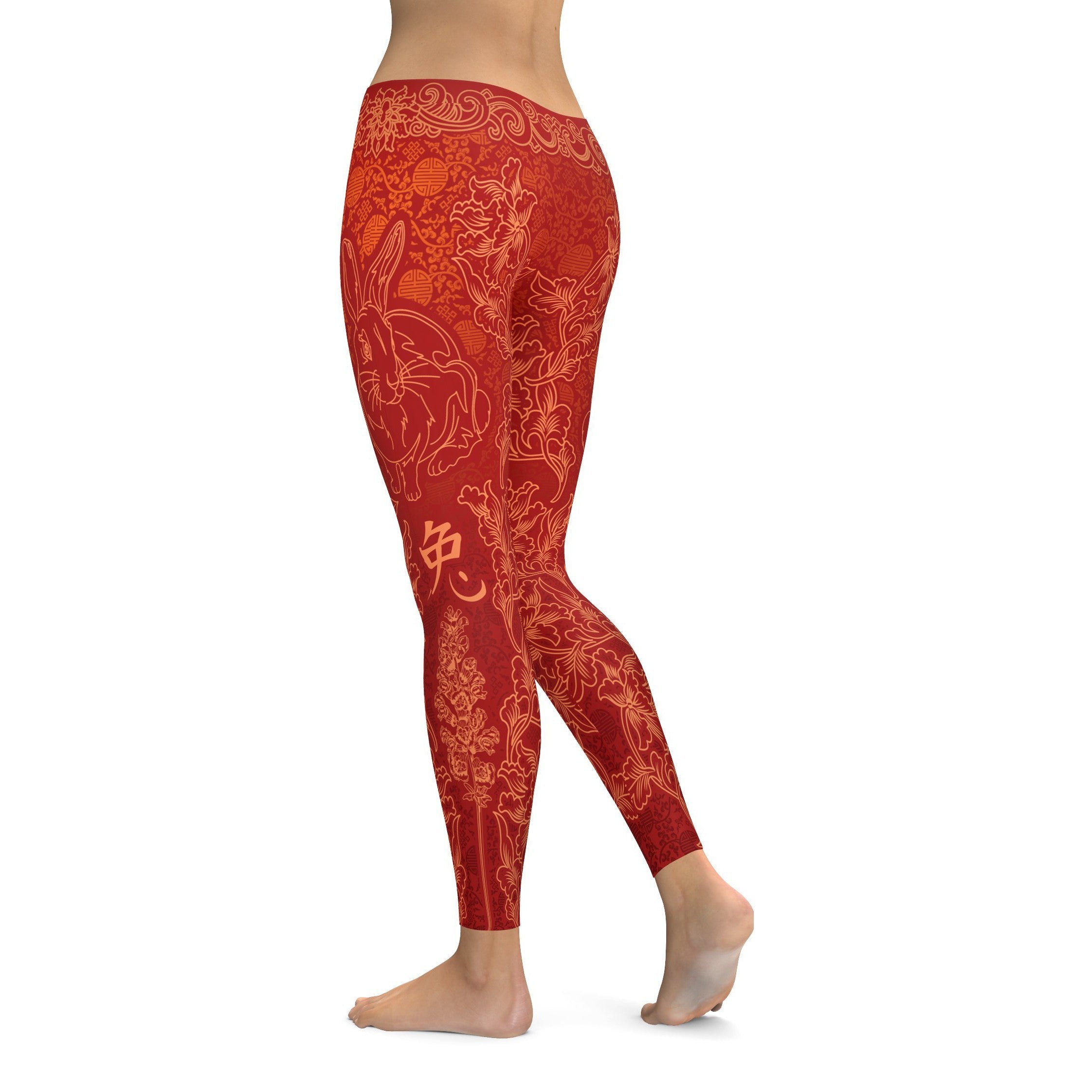 Chinese Zodiac Rabbit Leggings - GearBunch Leggings / Yoga Pants