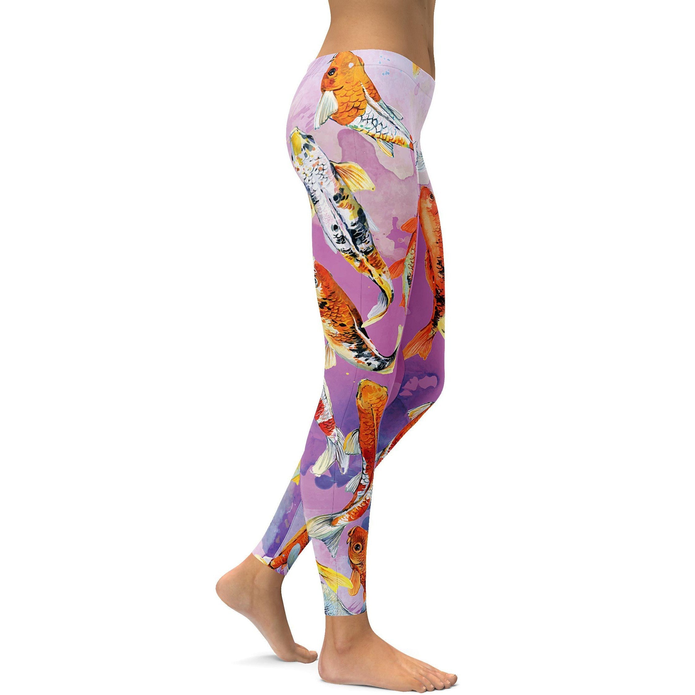 Watercolor Koi Fish Leggings - GearBunch Leggings / Yoga Pants