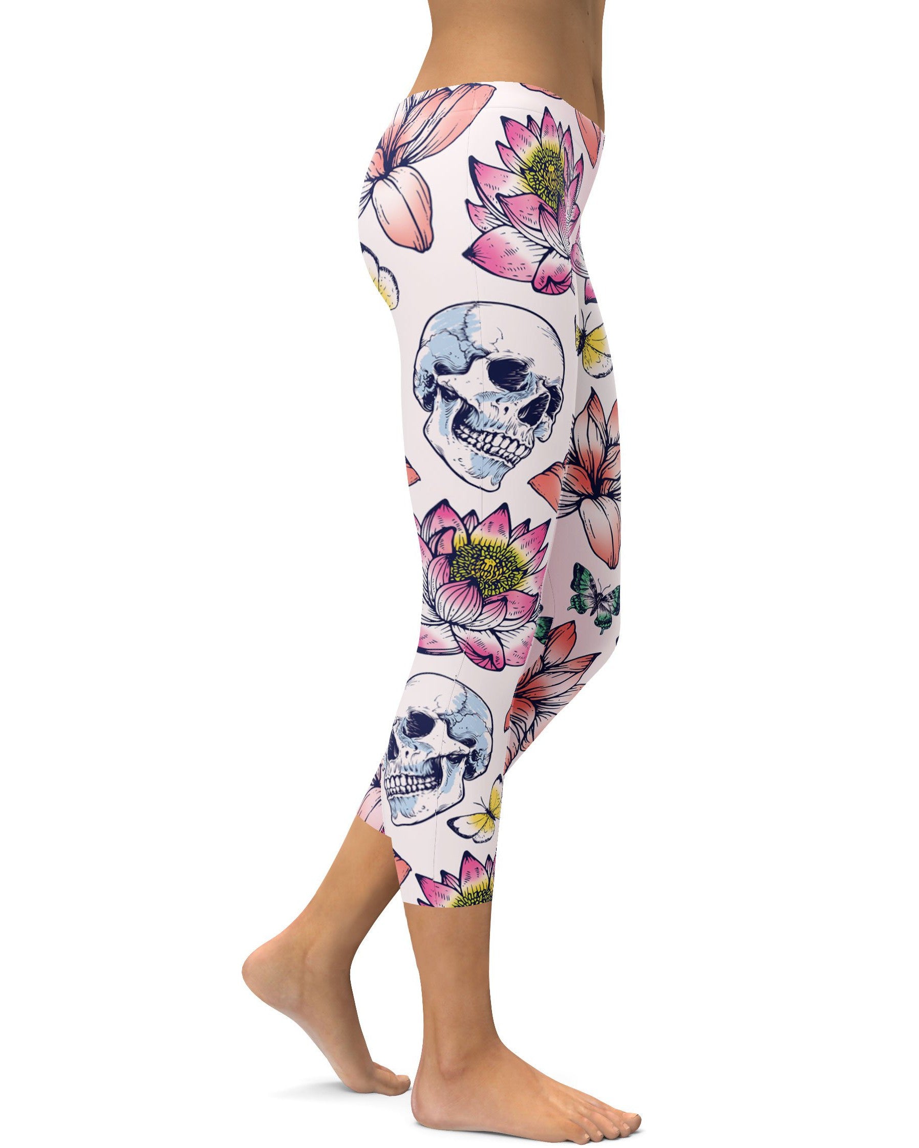 Skulls & Lotus Capris