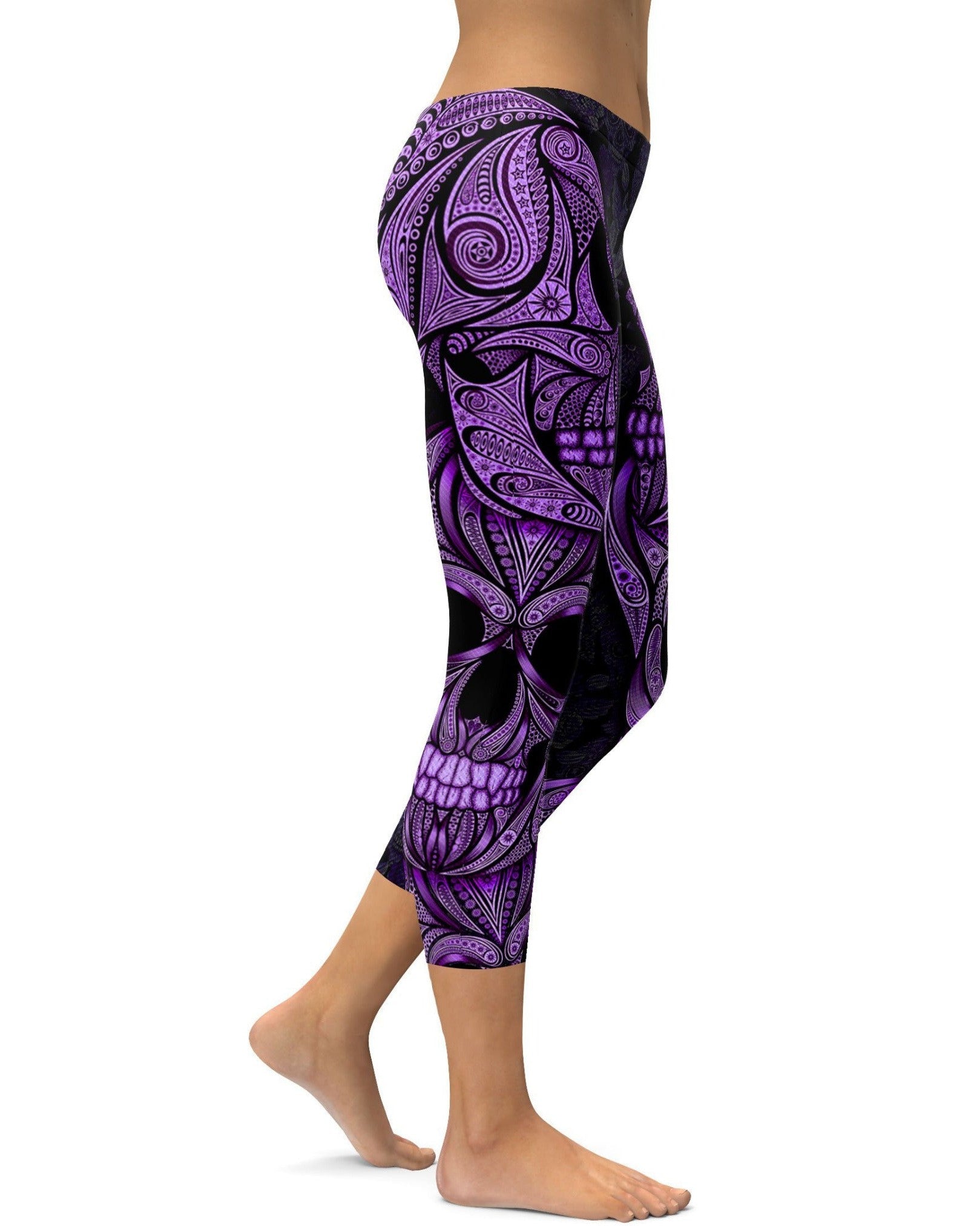 Gearbunch | Purple Ornamental Skull Capris