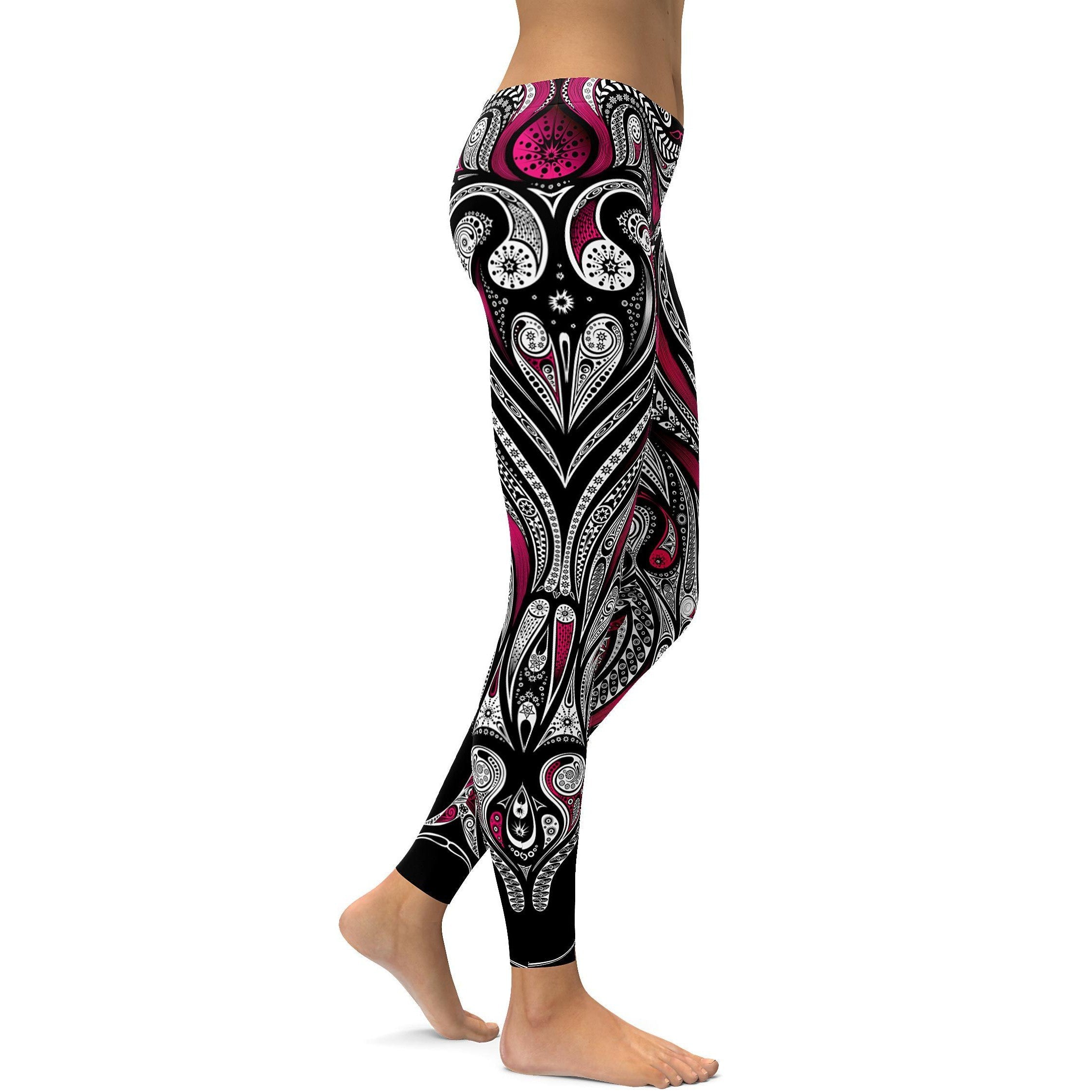 Pink Ornament Pattern Leggings