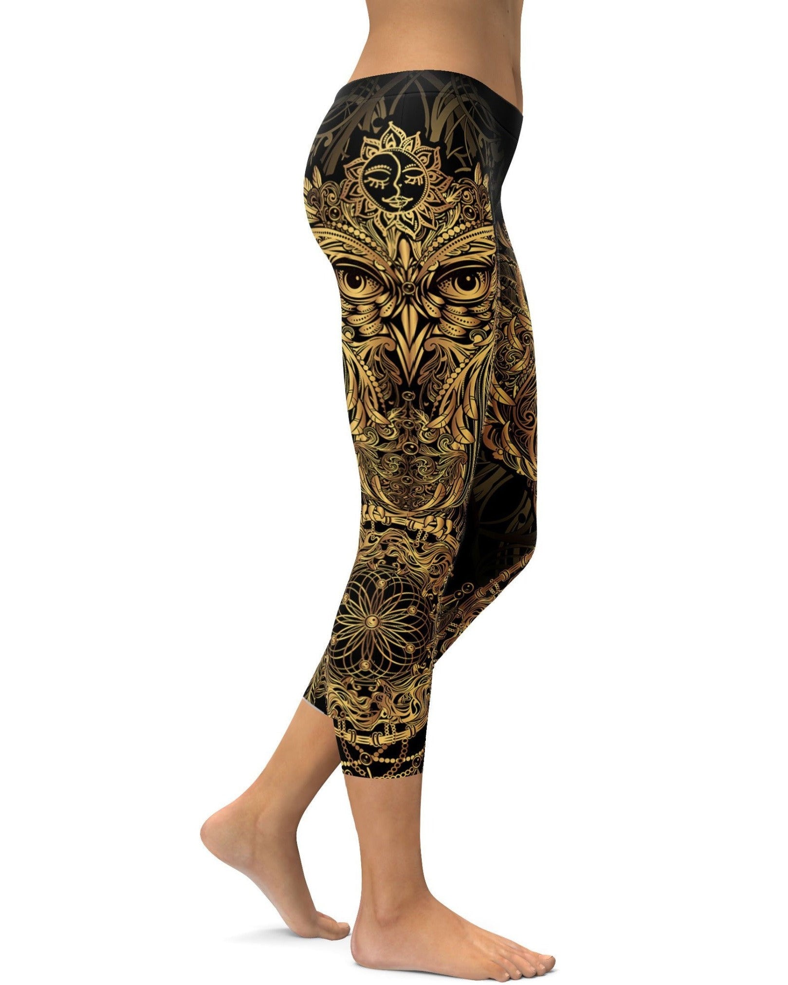 GearBunch | Golden Ornamental Owl Capris