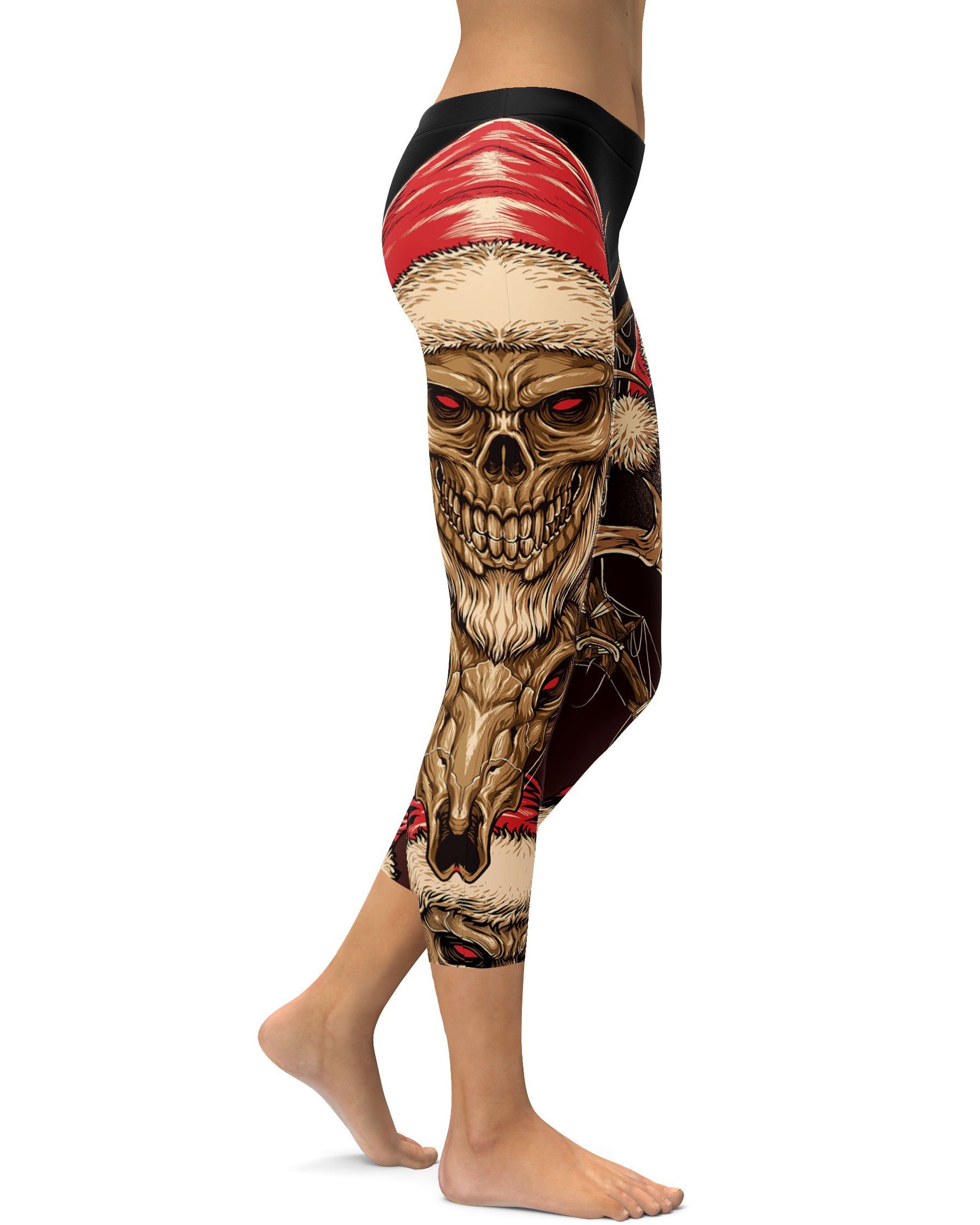 Santa & Rudolph Skull Capris