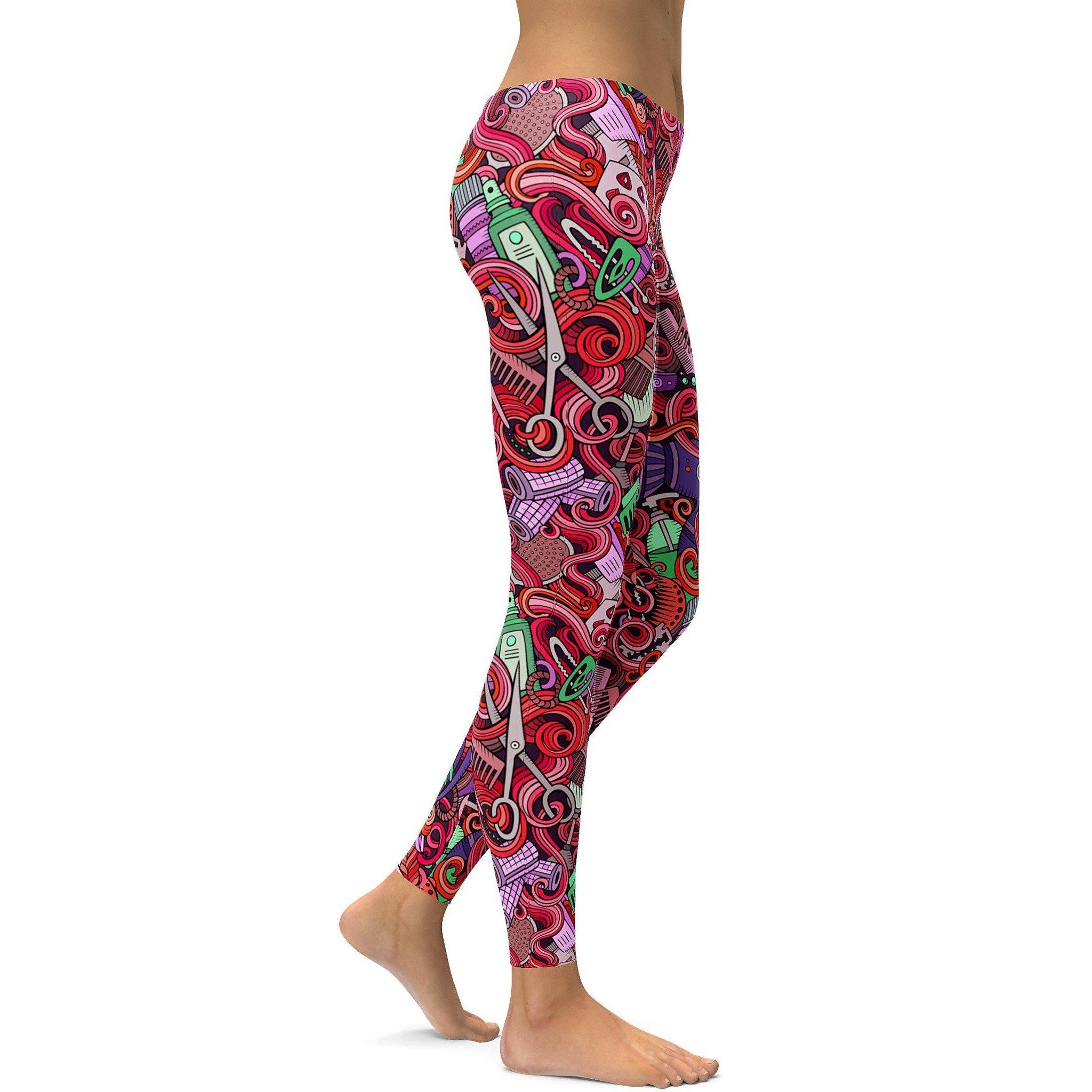 Pink Hairdresser Leggings - GearBunch Leggings / Yoga Pants