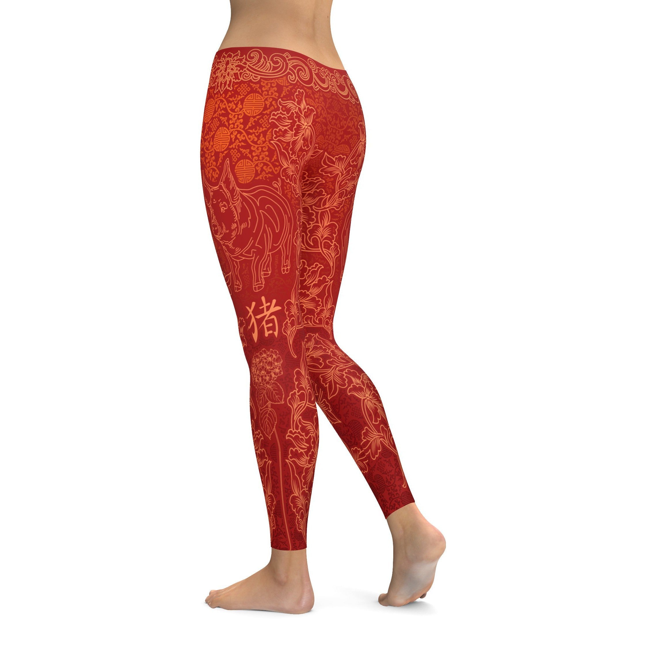 Chinese Zodiac Pig Leggings - GearBunch Leggings / Yoga Pants