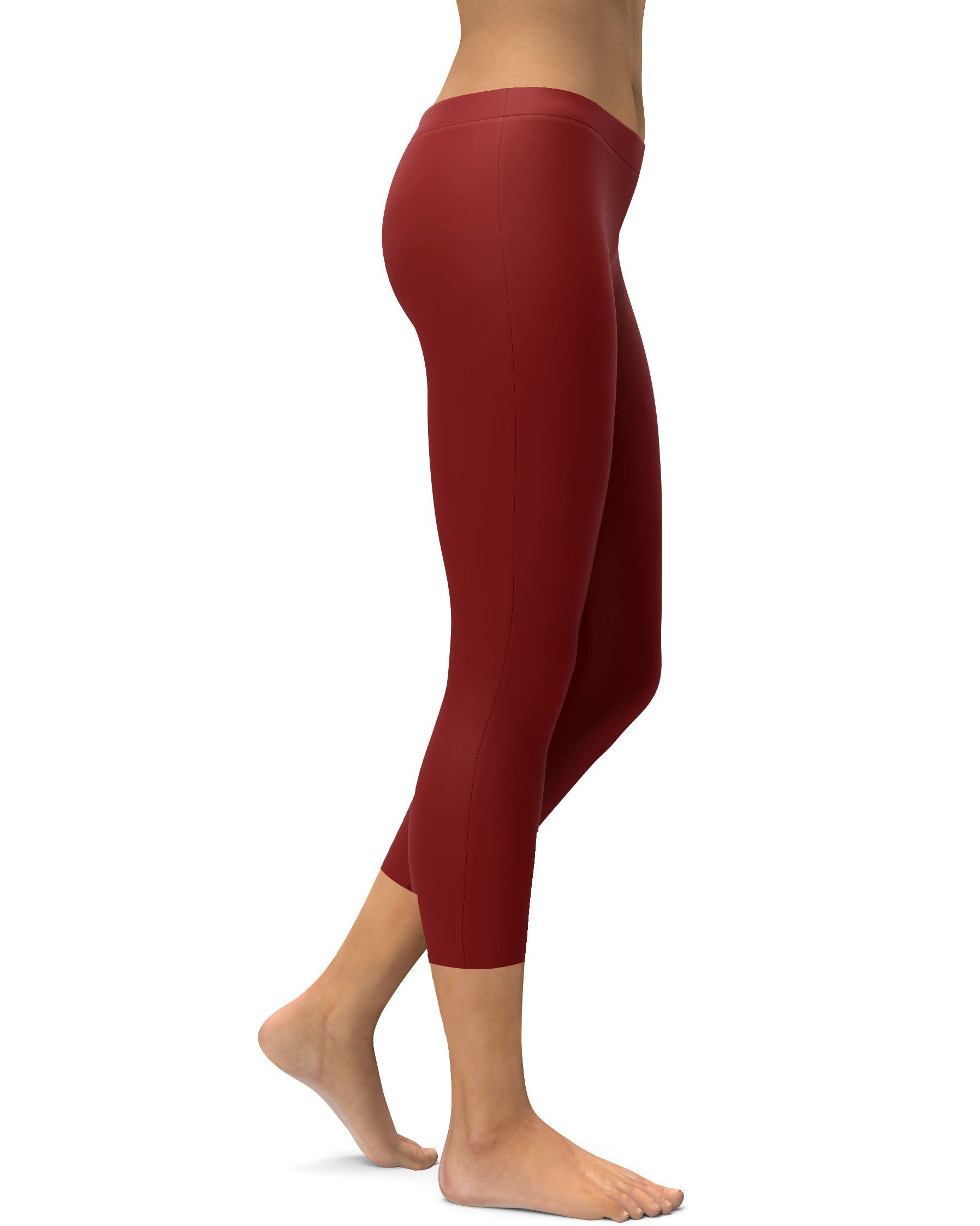 Solid Deep Red Capris