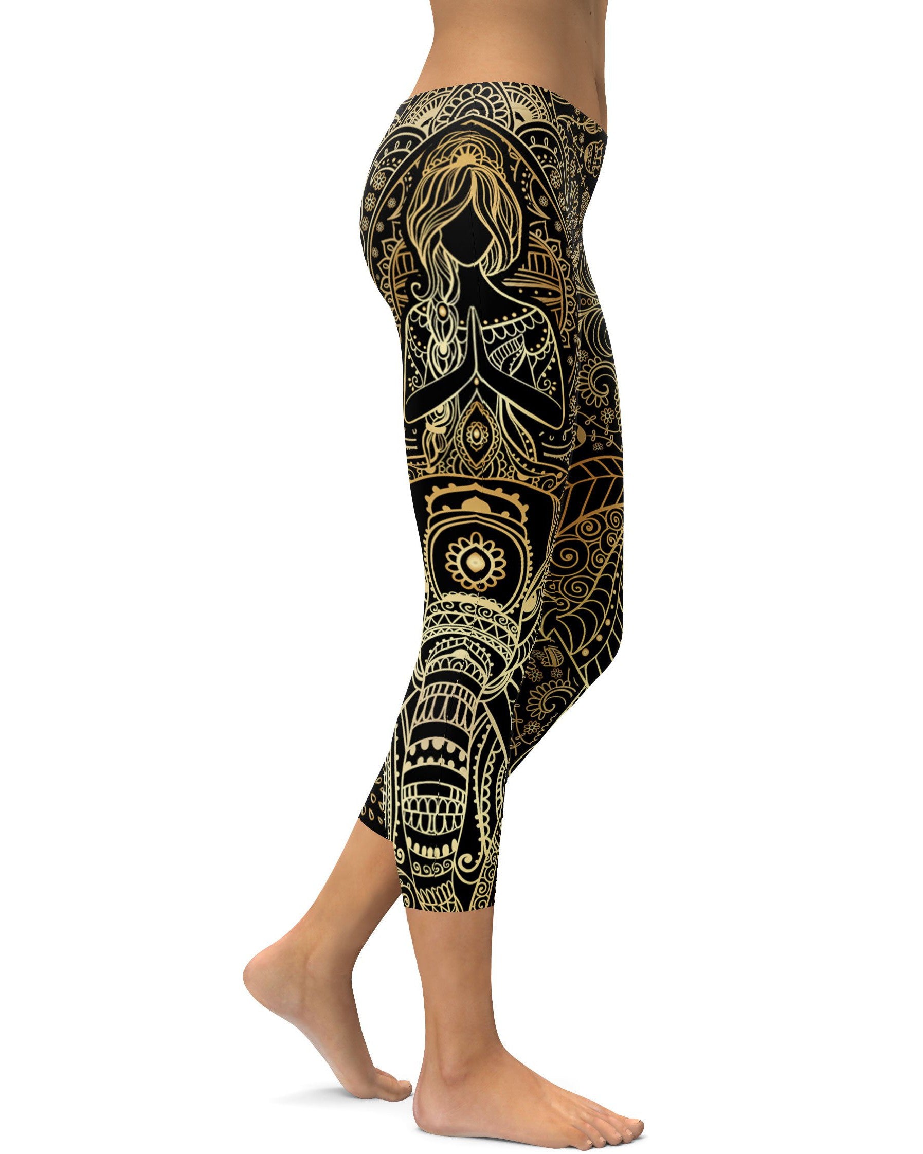 Golden Ornamental Elephant Capris