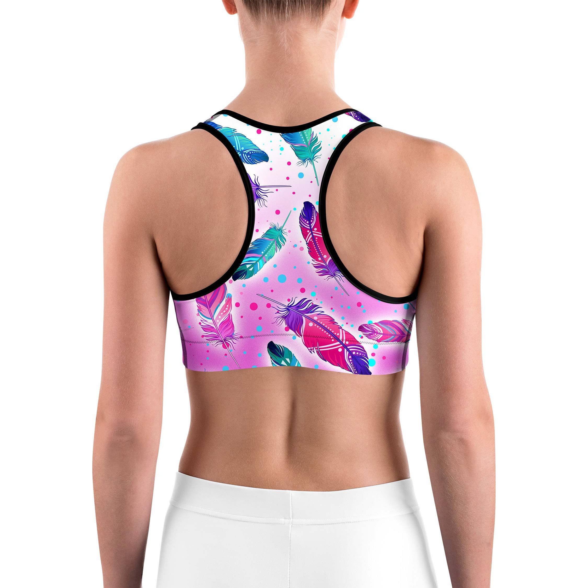 Dreamy Falling Feathers Sports bra