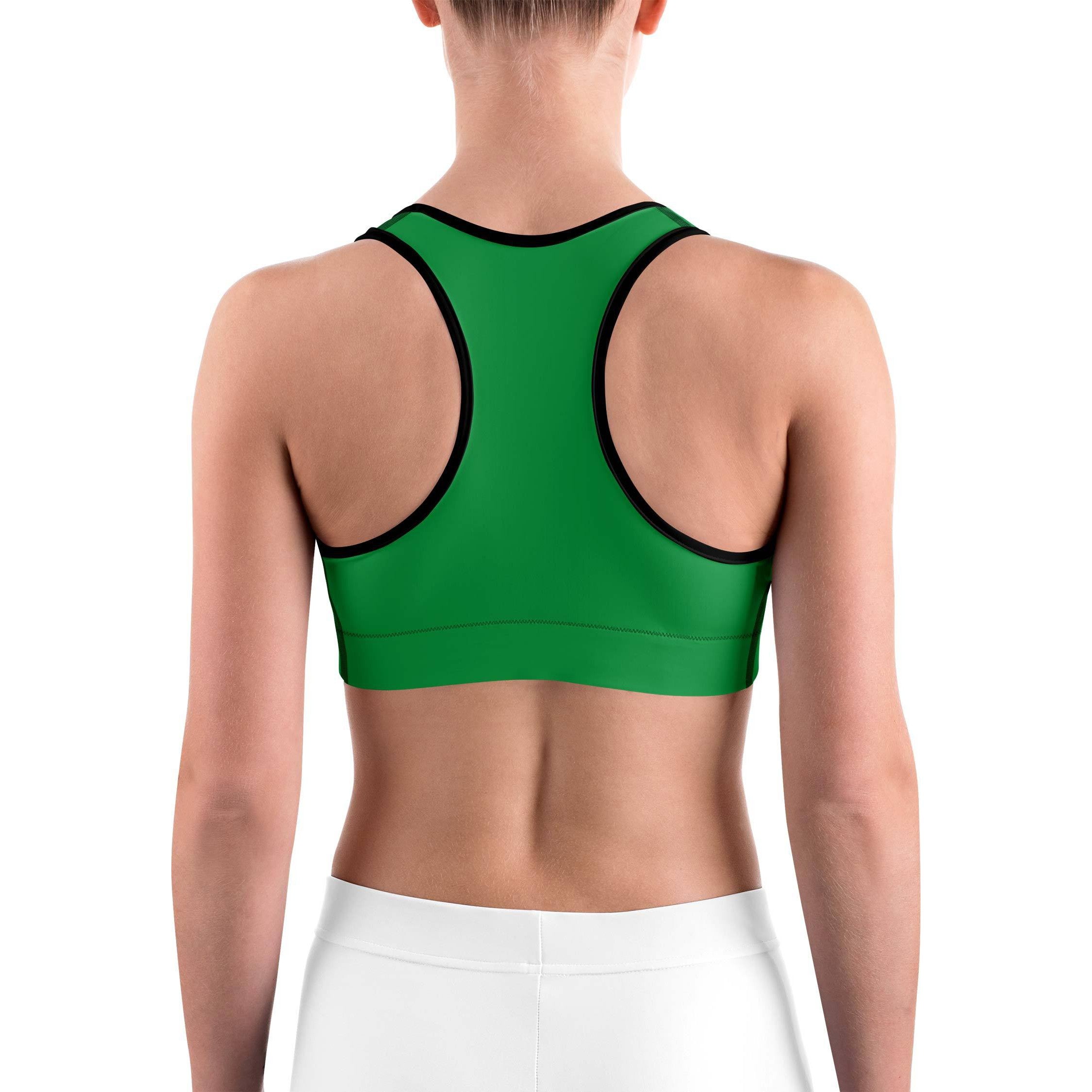 Faux Carbon Jamaican Flag Sports bra