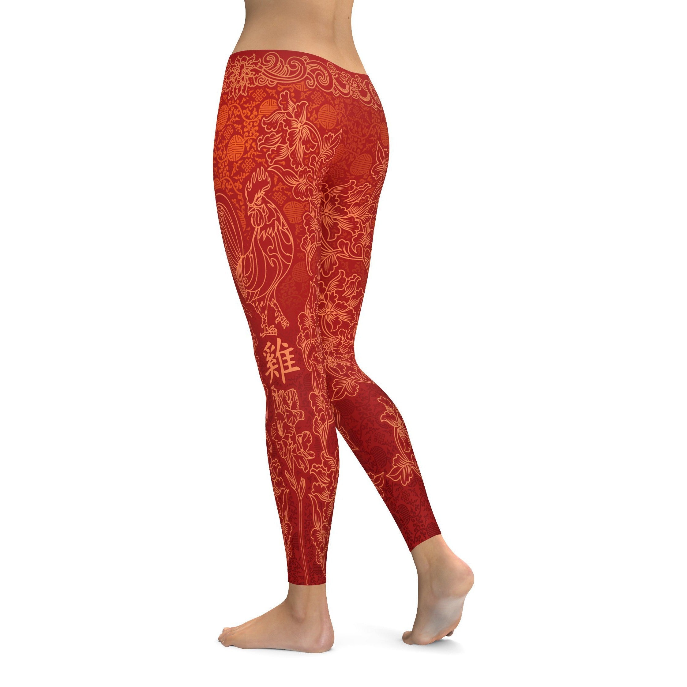 Chinese Zodiac Rooster Leggings - GearBunch Leggings / Yoga Pants