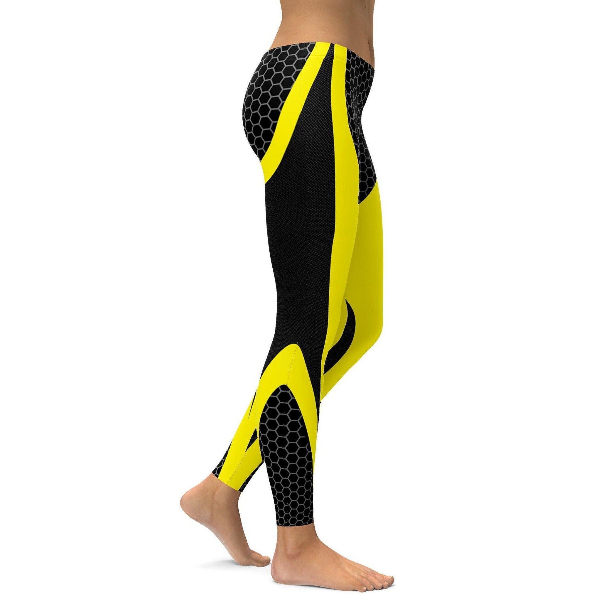 Gearbunch | Yellow Honeycomb Carbon Leggings