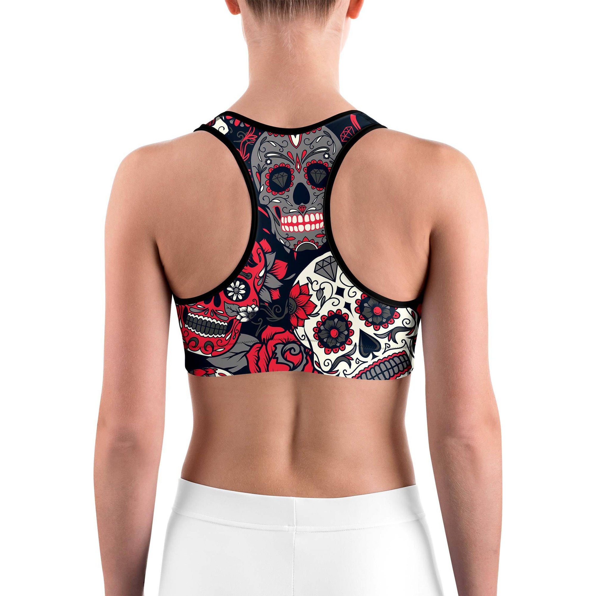 Pink Sugar Skull Sports Bra Gearbunch