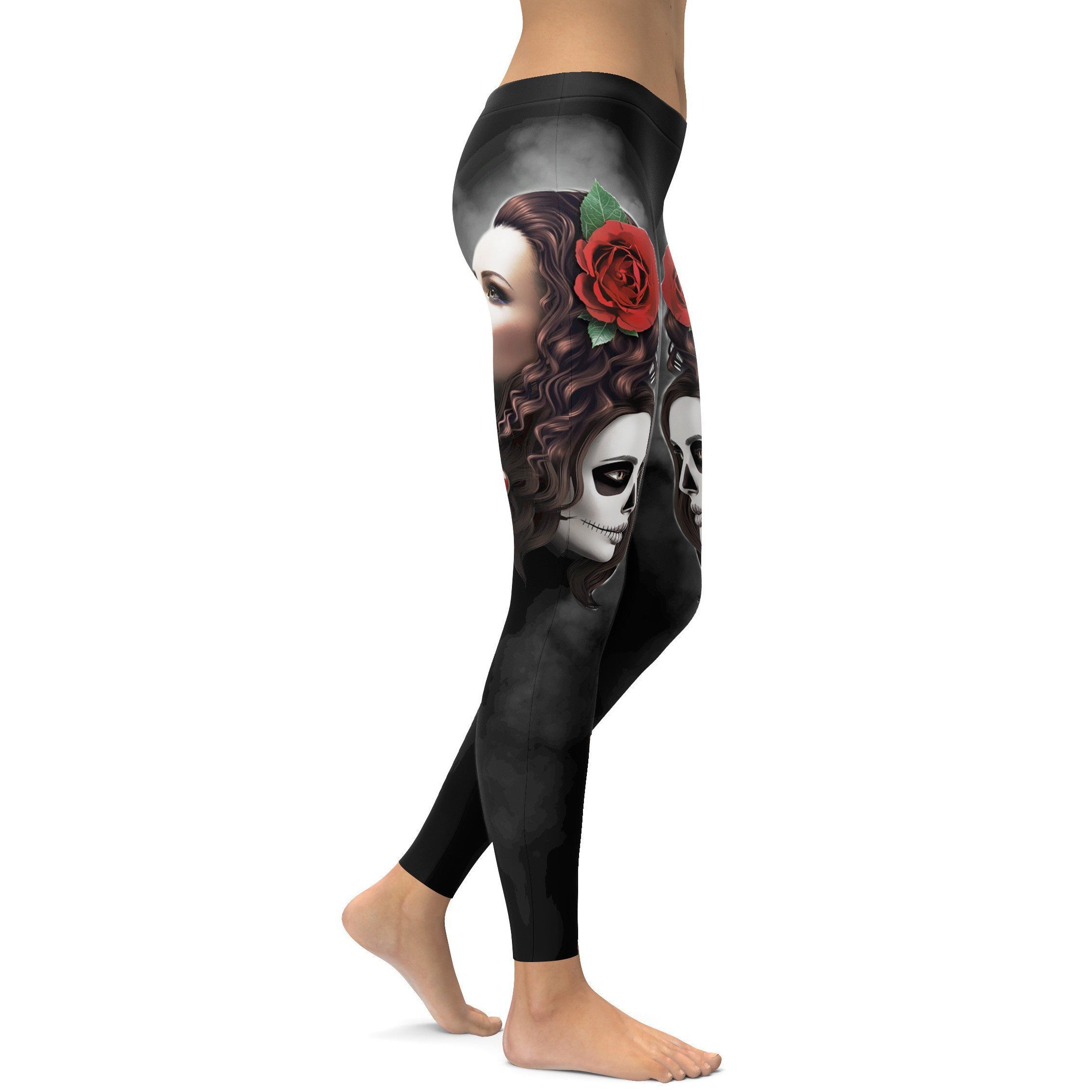 Sugar Skull Good girl / Bad girl Leggings - GearBunch Leggings / Yoga Pants