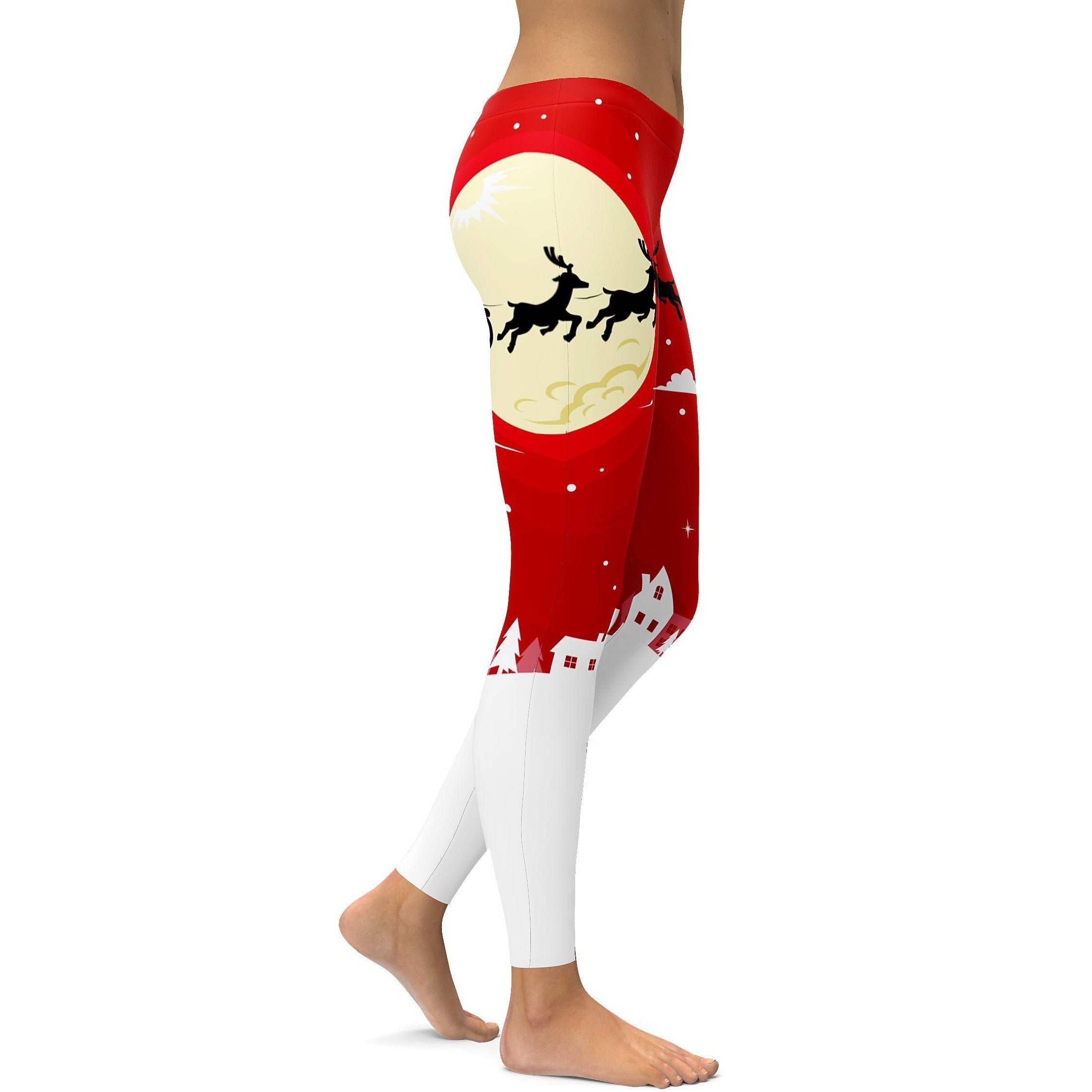 Santa in the Sky Leggings - GearBunch Leggings / Yoga Pants