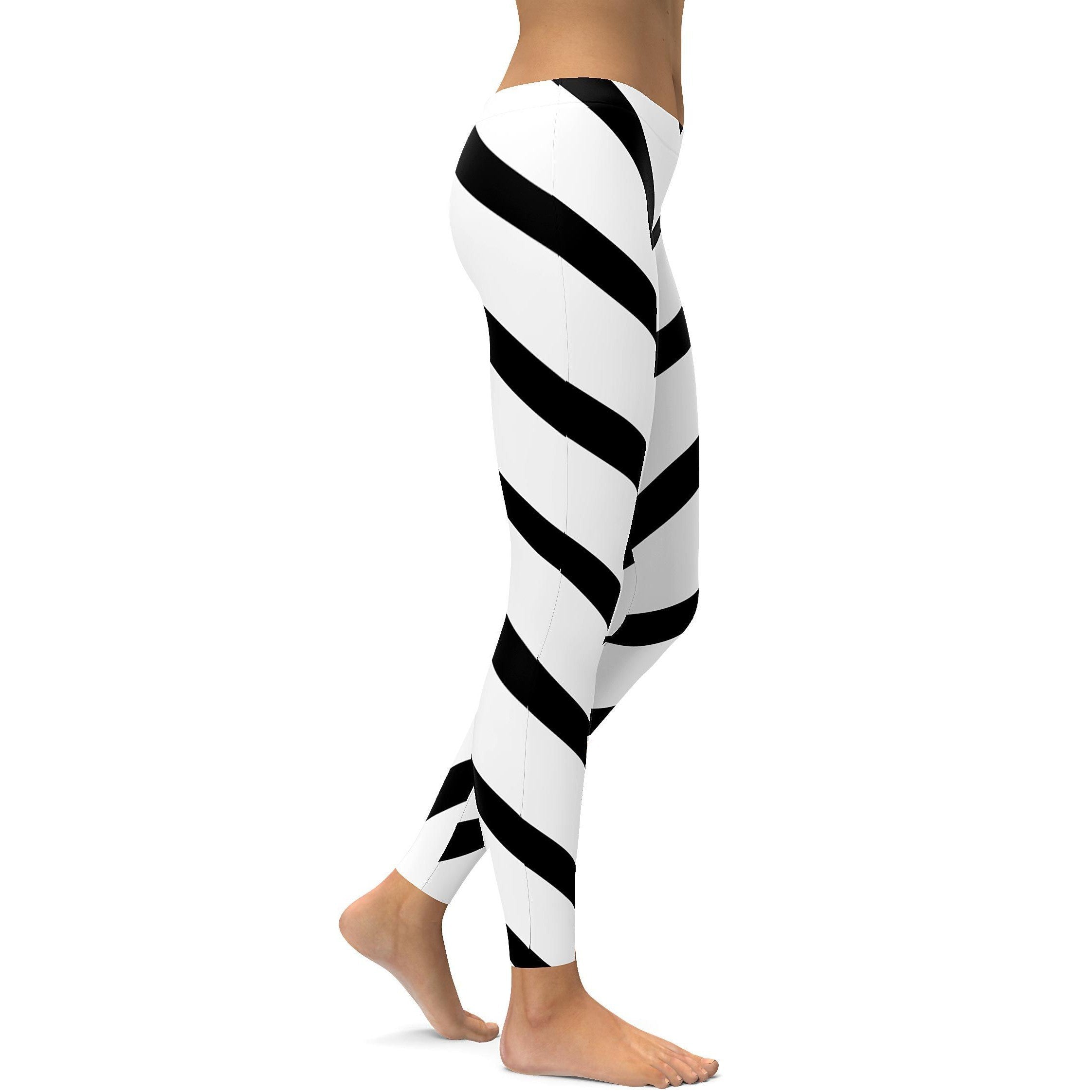 Black & White Striped Leggings