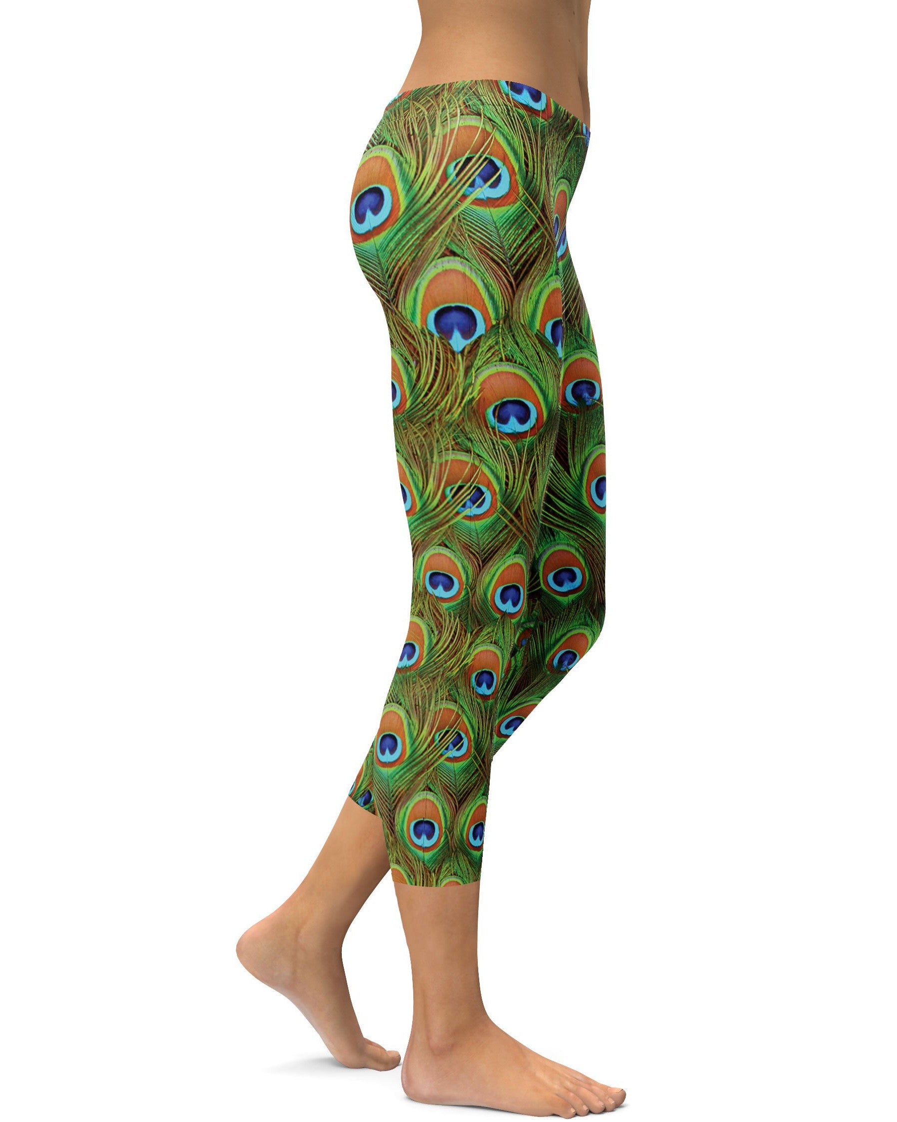 Peacock Feathered Capris