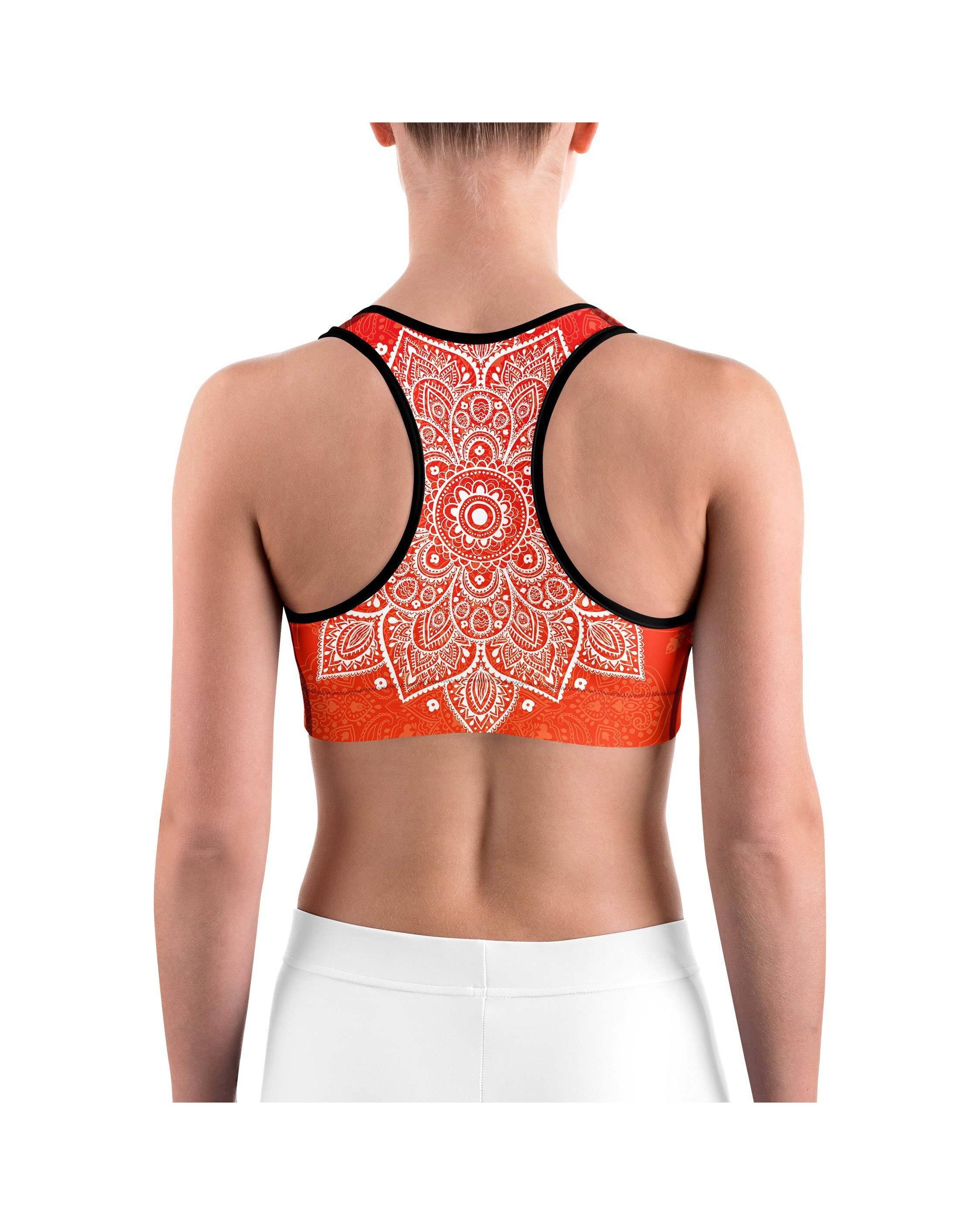 Red to Orange Mandala Sports bra