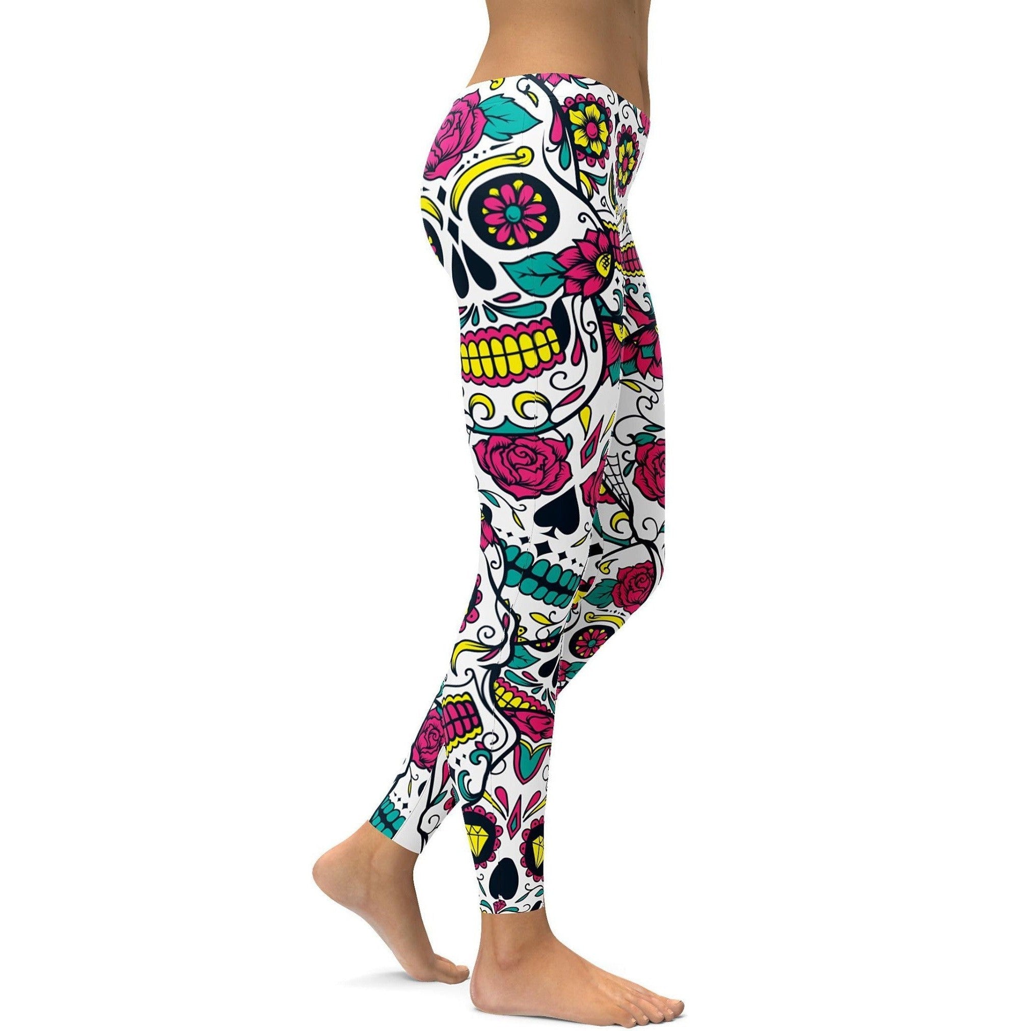  GearBunch | Colorful Sugar Skull Leggings