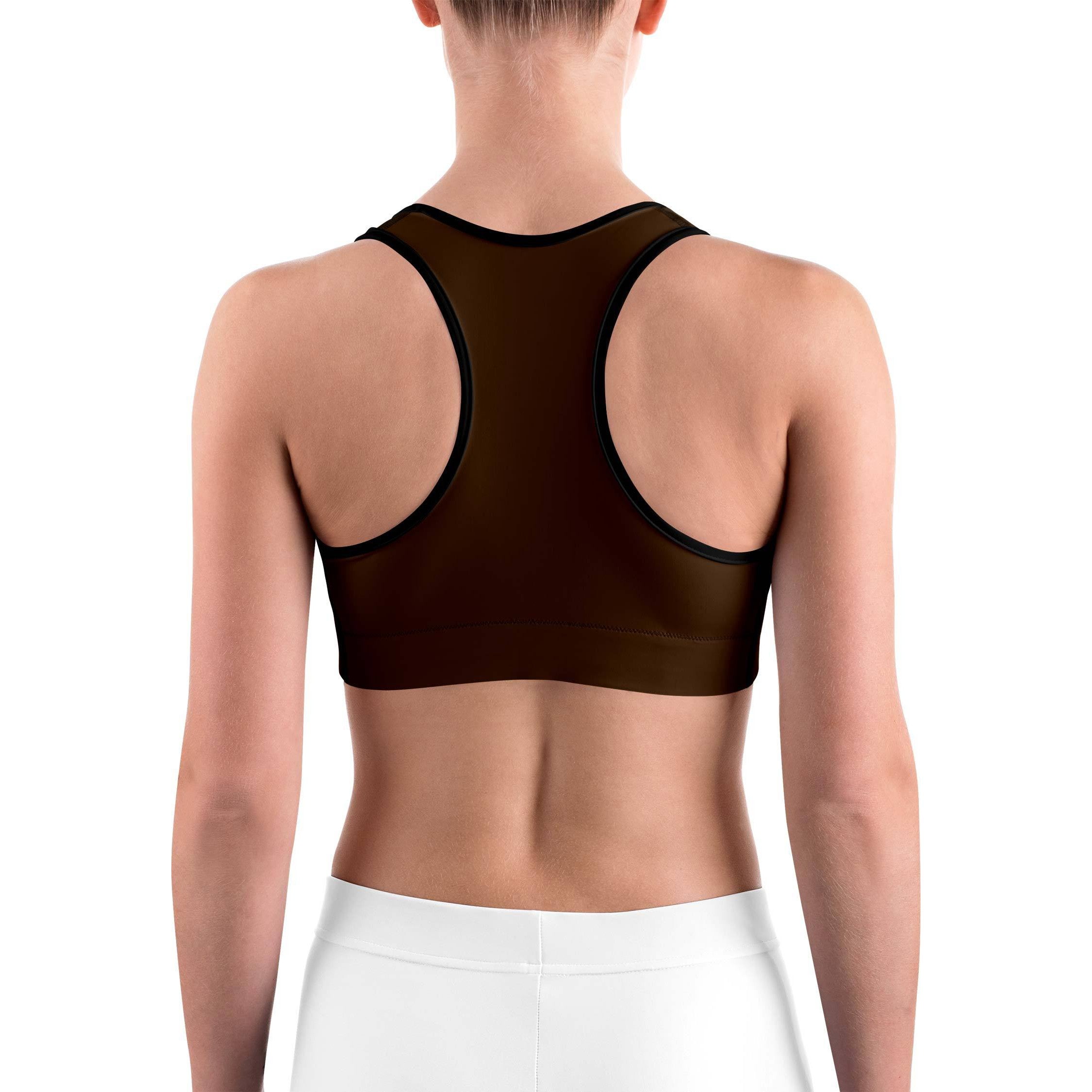 Solid Chocolate Brown Sports bra | GearBunch