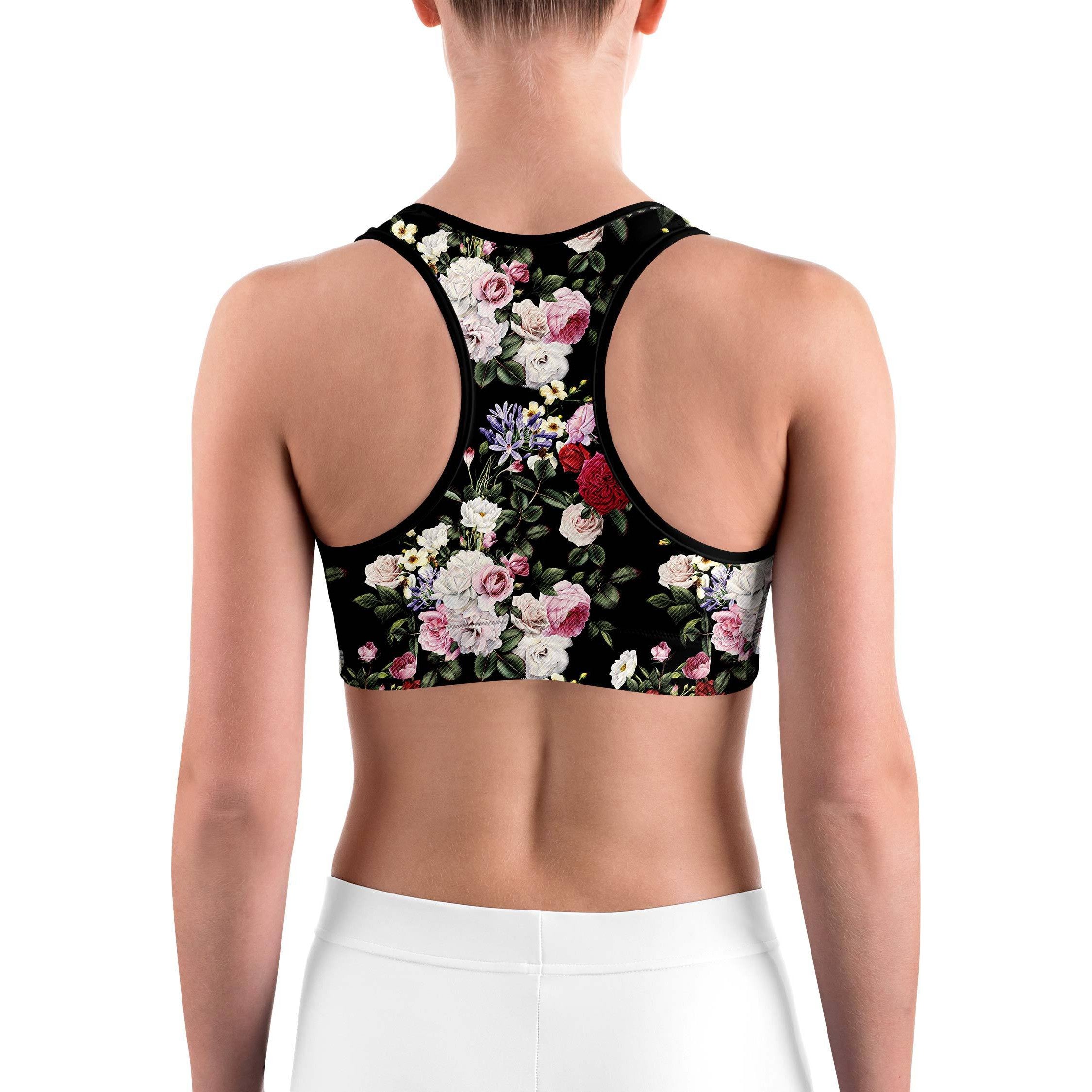 Colorful Roses Sports bra