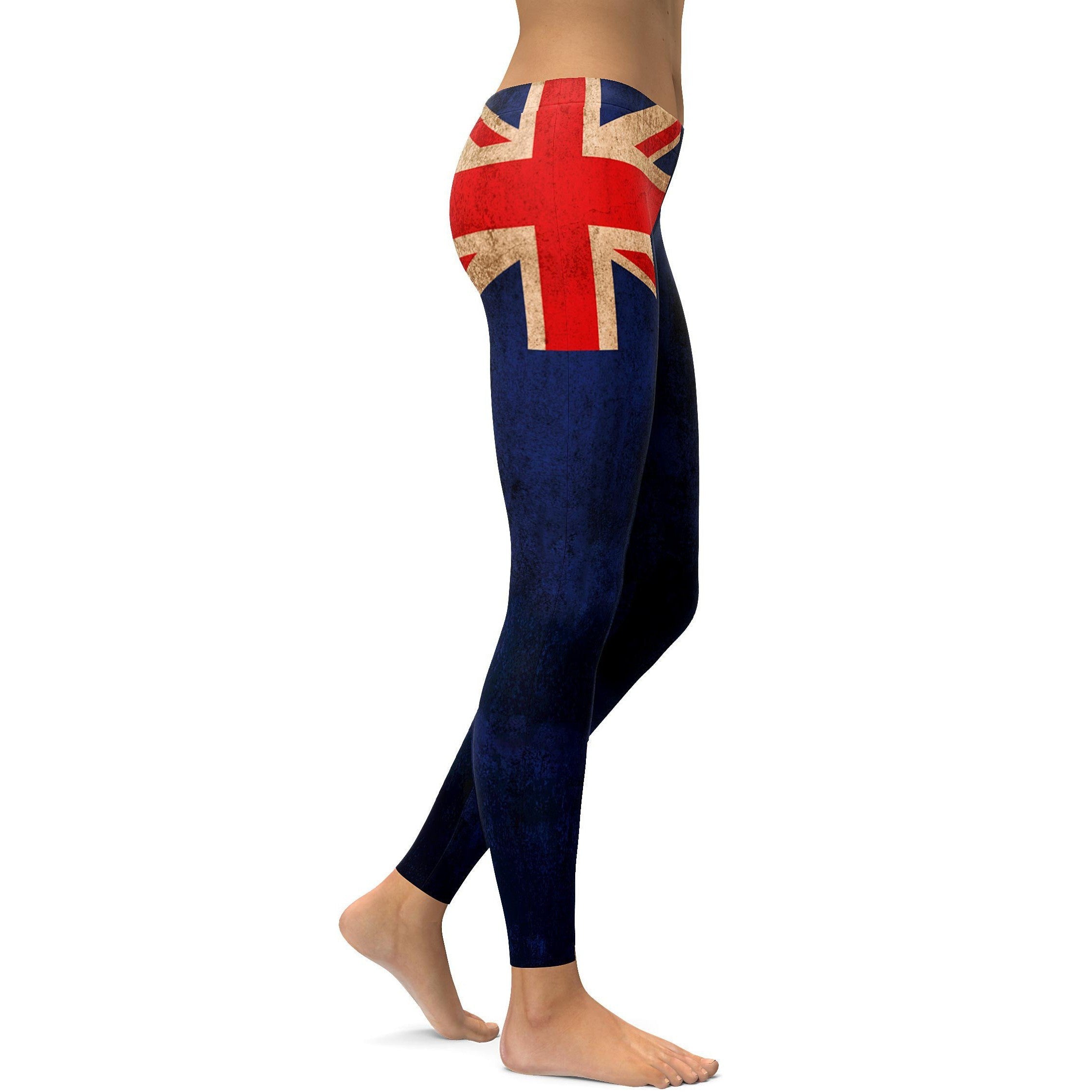 Grunge New Zealand Flag Leggings - GearBunch Leggings / Yoga Pants