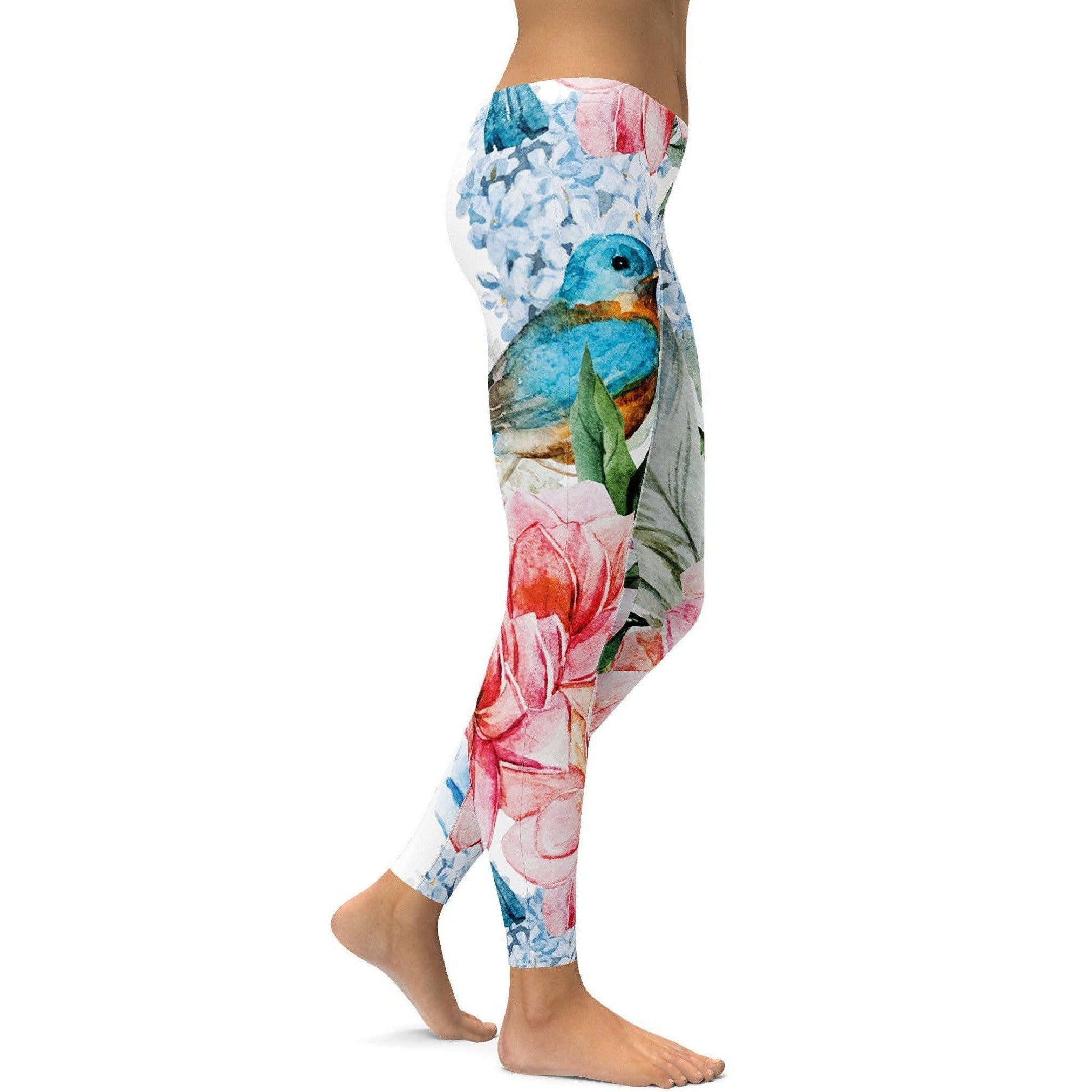 GearBunch | Watercolor Flowers and Birds Leggings