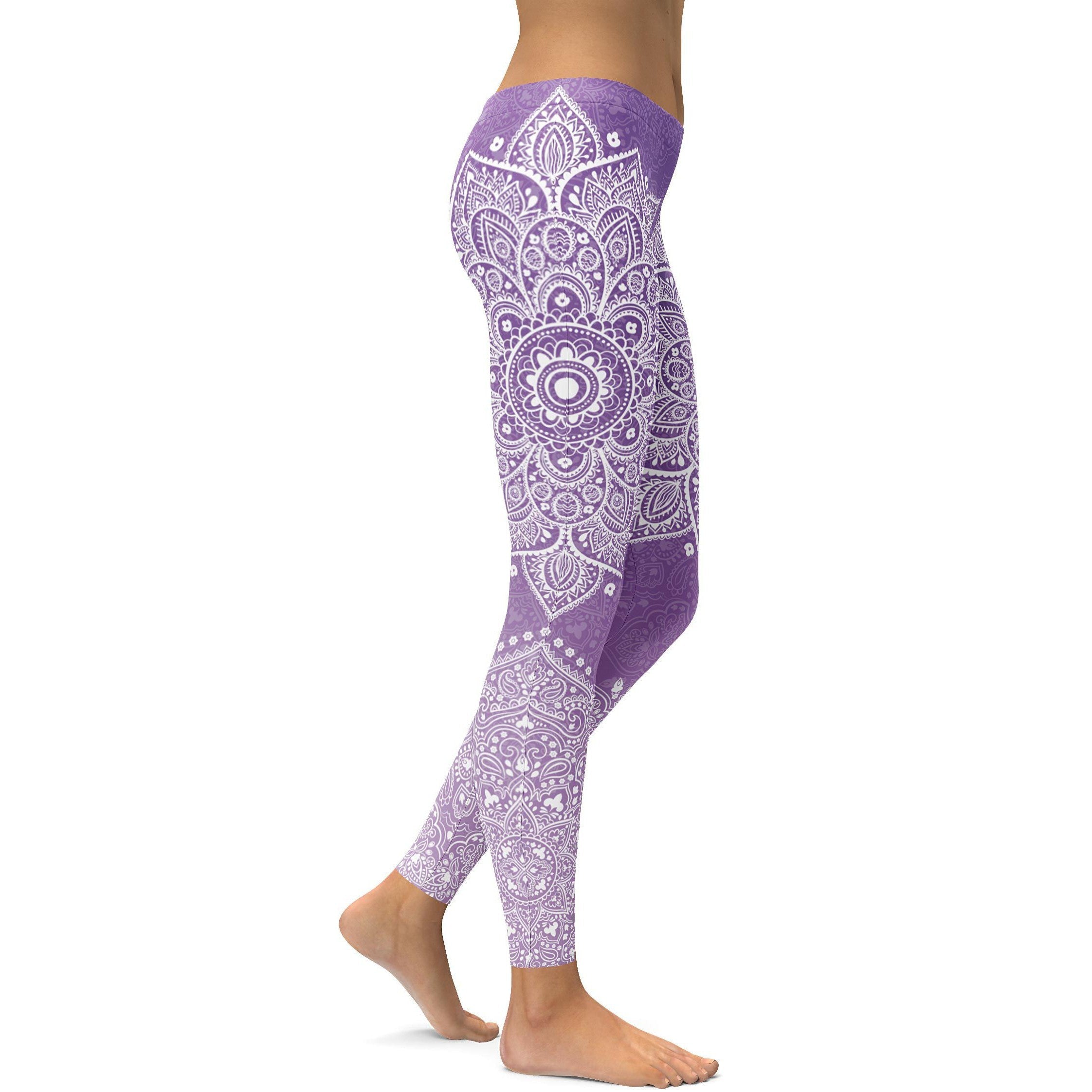 Lavender Mandala Leggings - GearBunch Leggings / Yoga Pants