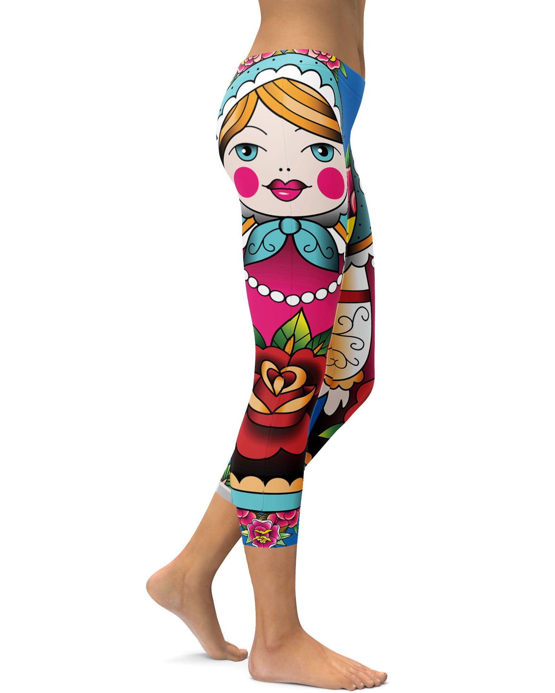 Russian Matryoshka Doll Capris - GearBunch Leggings / Yoga Pants