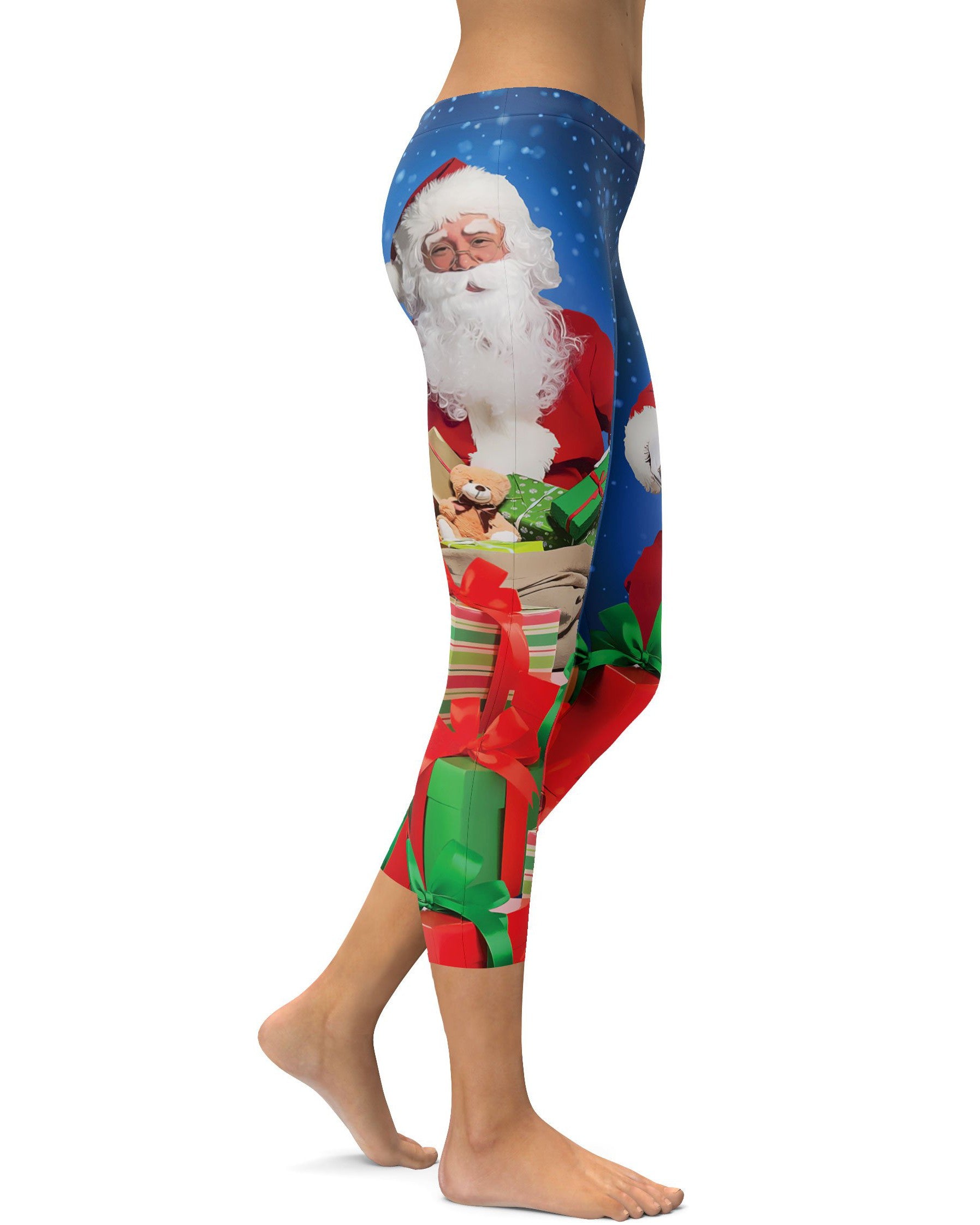 Santa & Presents Christmas Capris